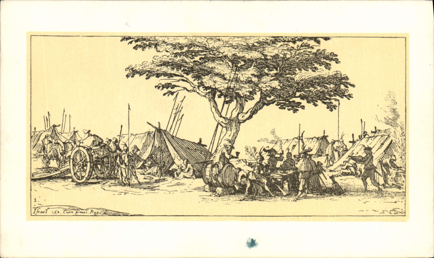 CPA Jacques Callot Les petites miseres de la guerre le campement 