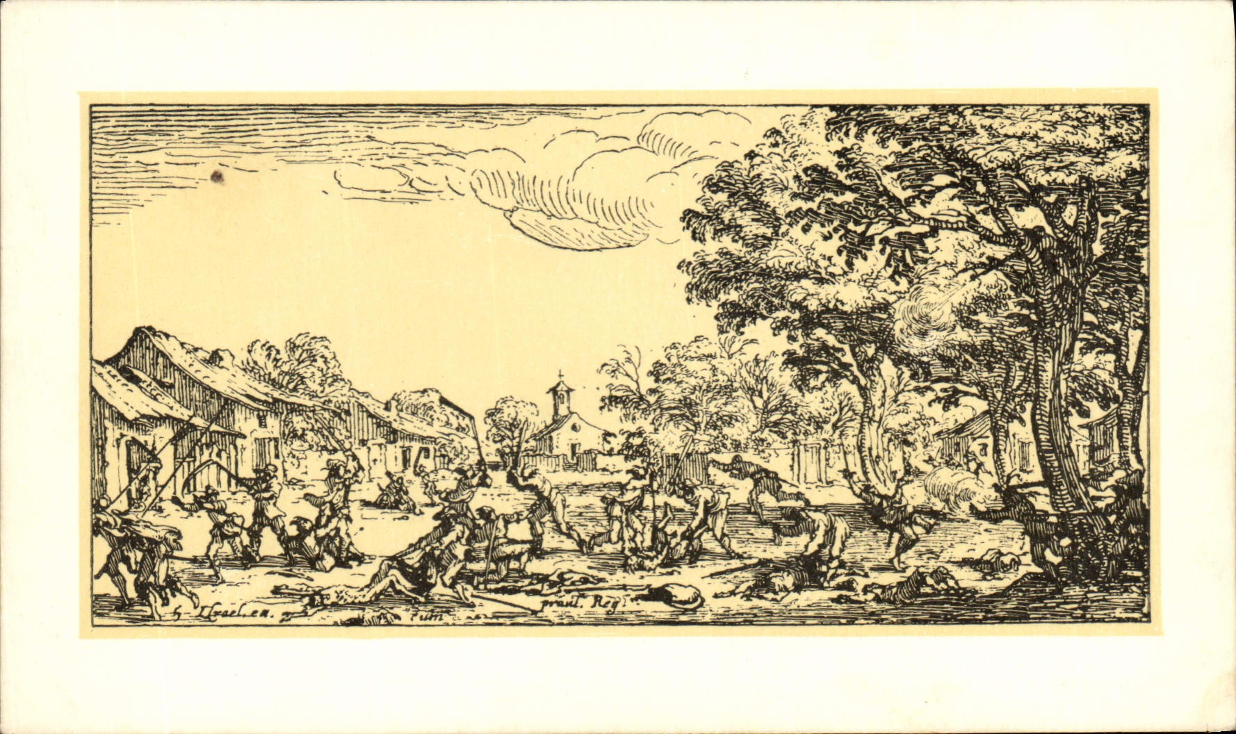 CPA Jacques Callot Les petites miseres de la guerre la revanche des paysans 