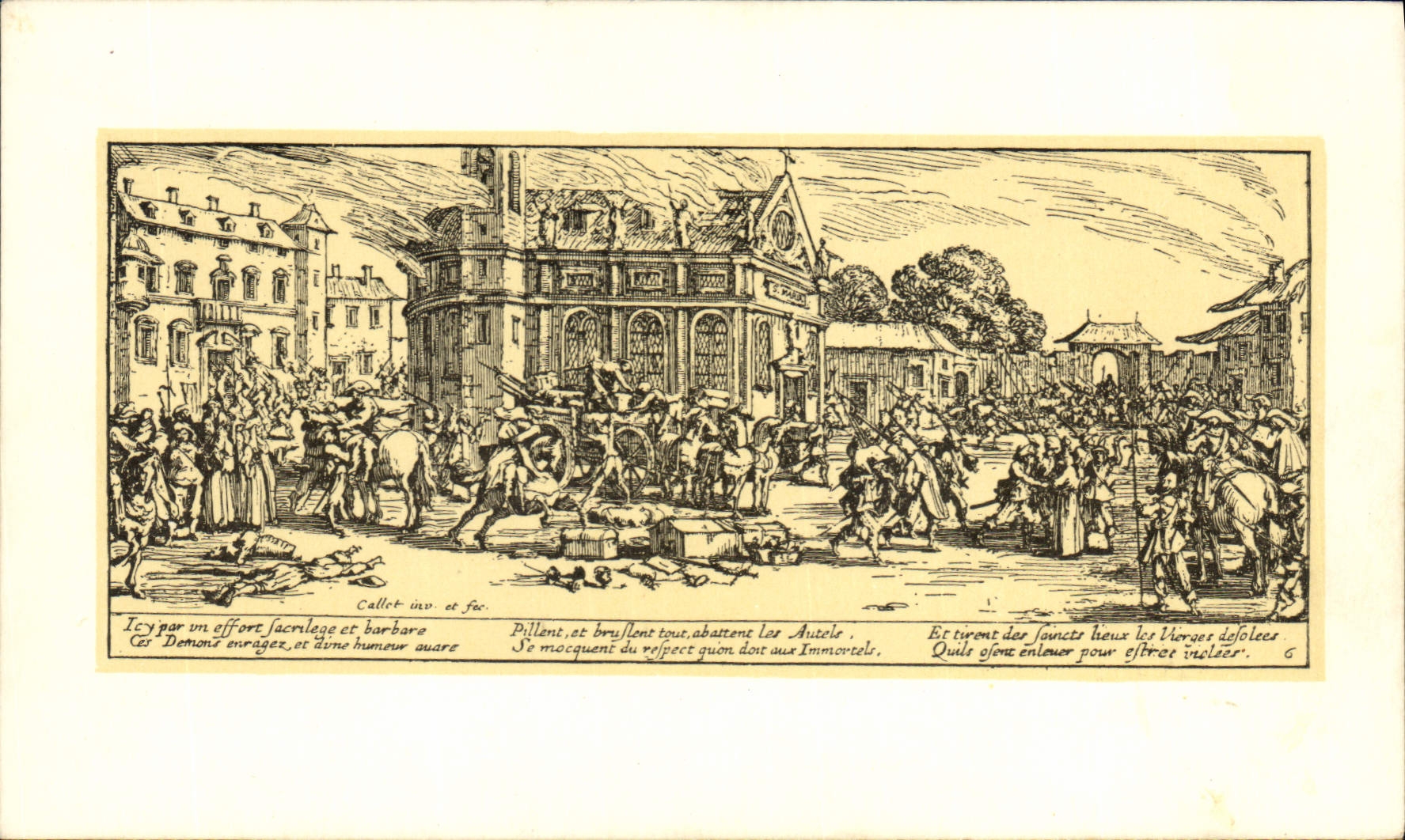 CPA Jacques Callot Les grandes miseres de la guerre devastation d un monastere 