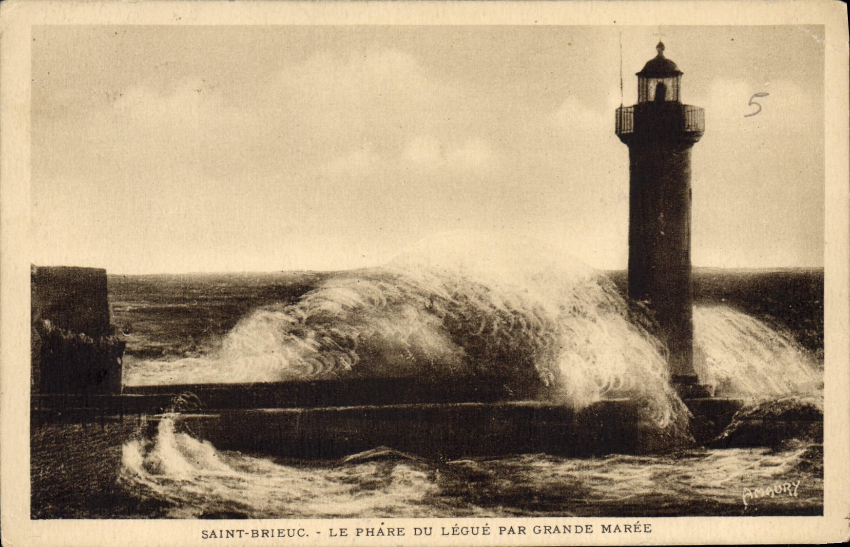 CPA Saint Brieuc Le Phare du Legue par Grande maree 
