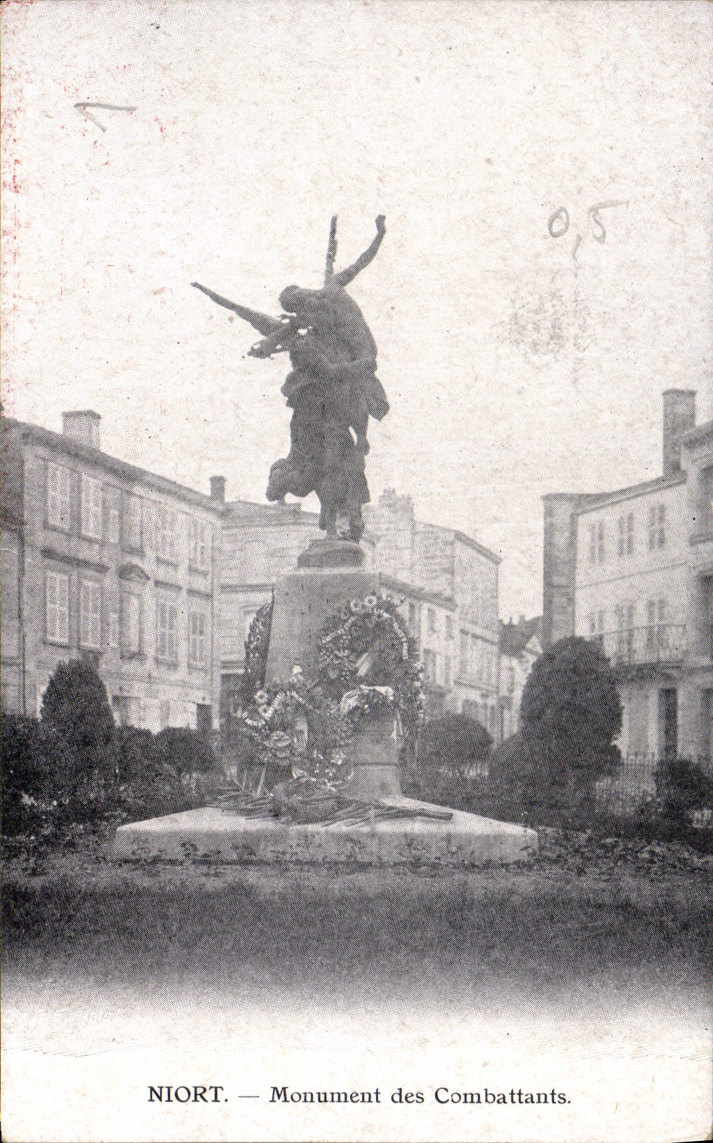 CPA Niort Monument des Combattants Publicite Lait d'Appenzell