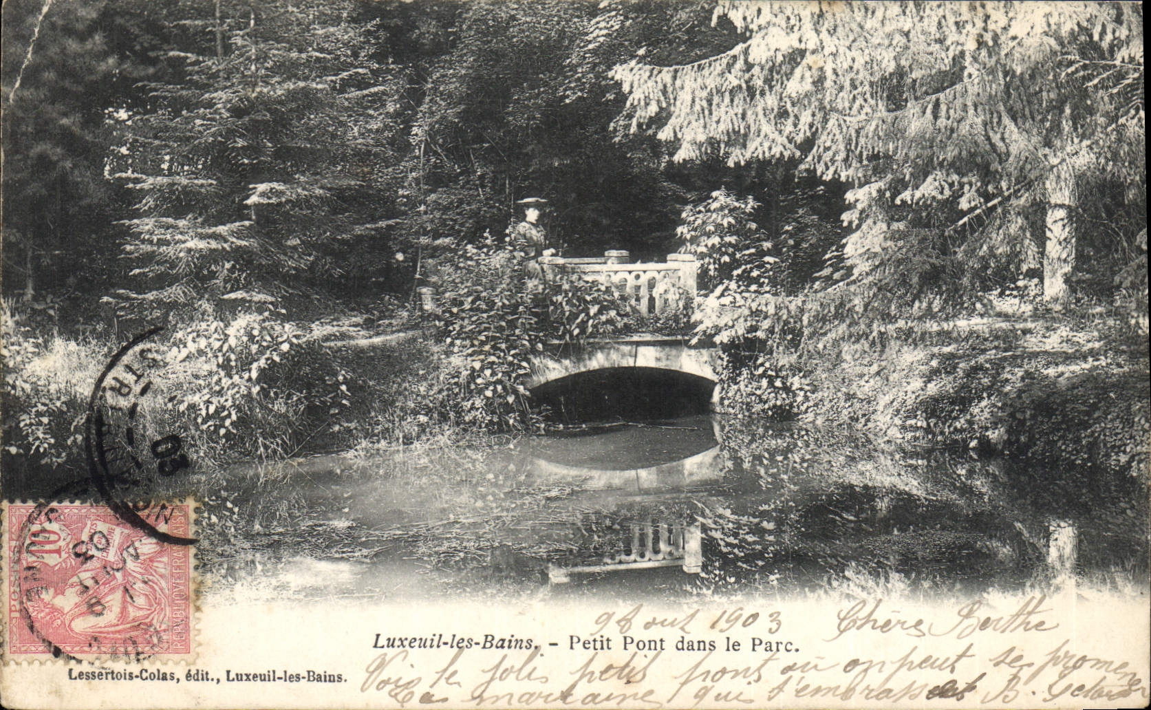 CPA Luxeuil les Bain Petit Pont dans le Parc