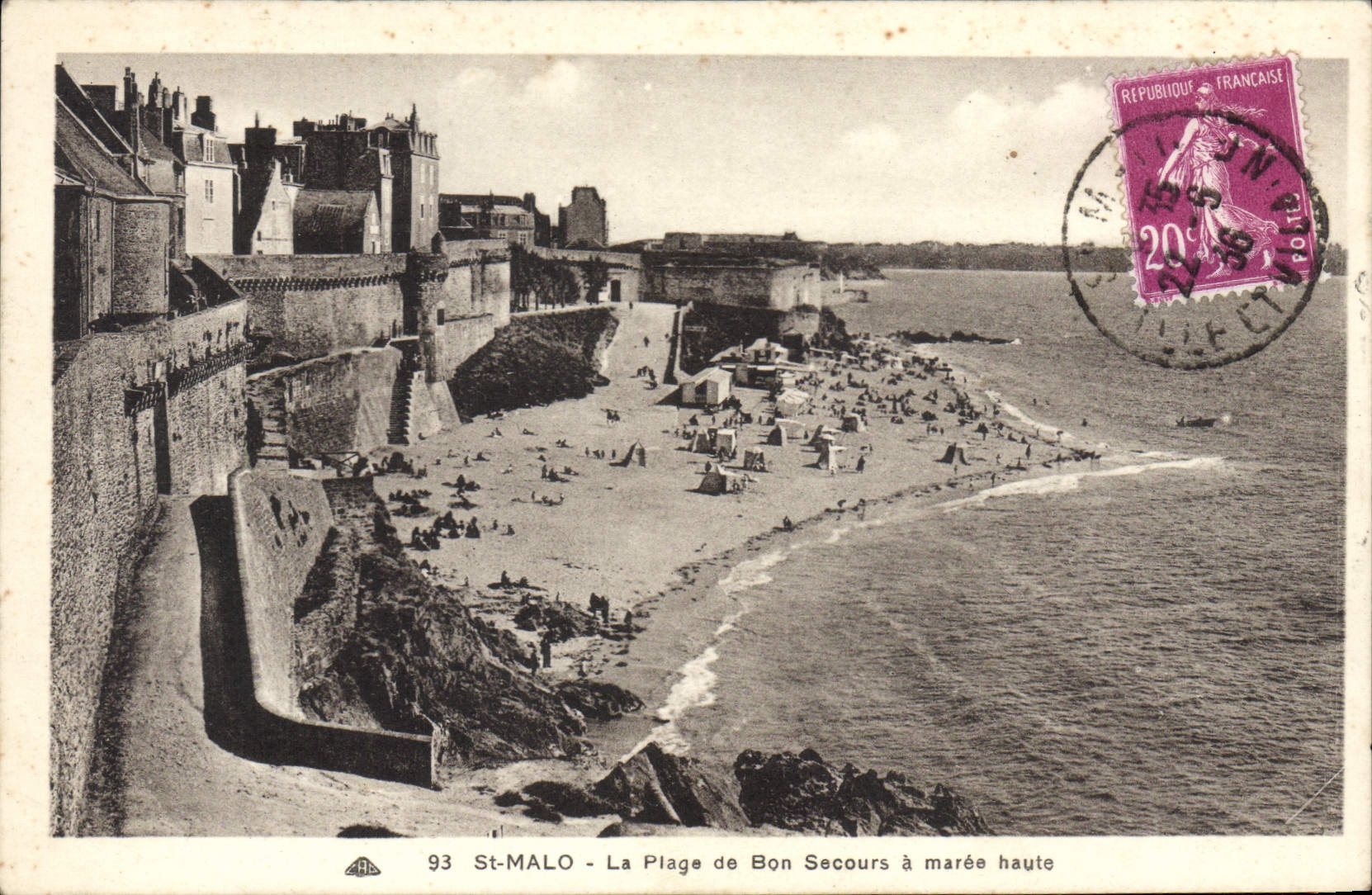 CPA St Malo La Plage de Bon Secours a maree haute
