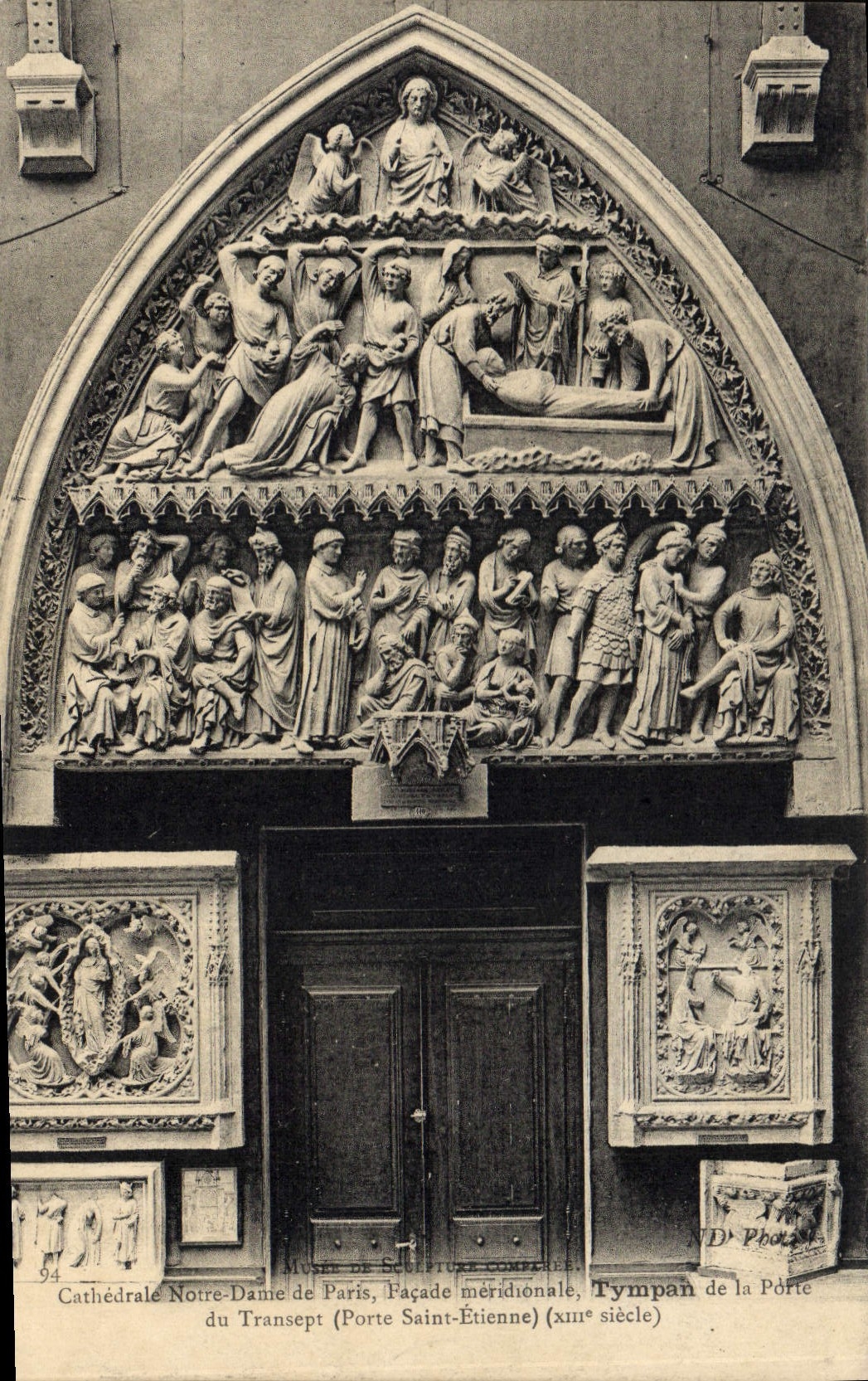 CPA Cathedrale Notre Dame de Paris Facade meridionale Tympan de la Porte du Transept (Porte Sainte E