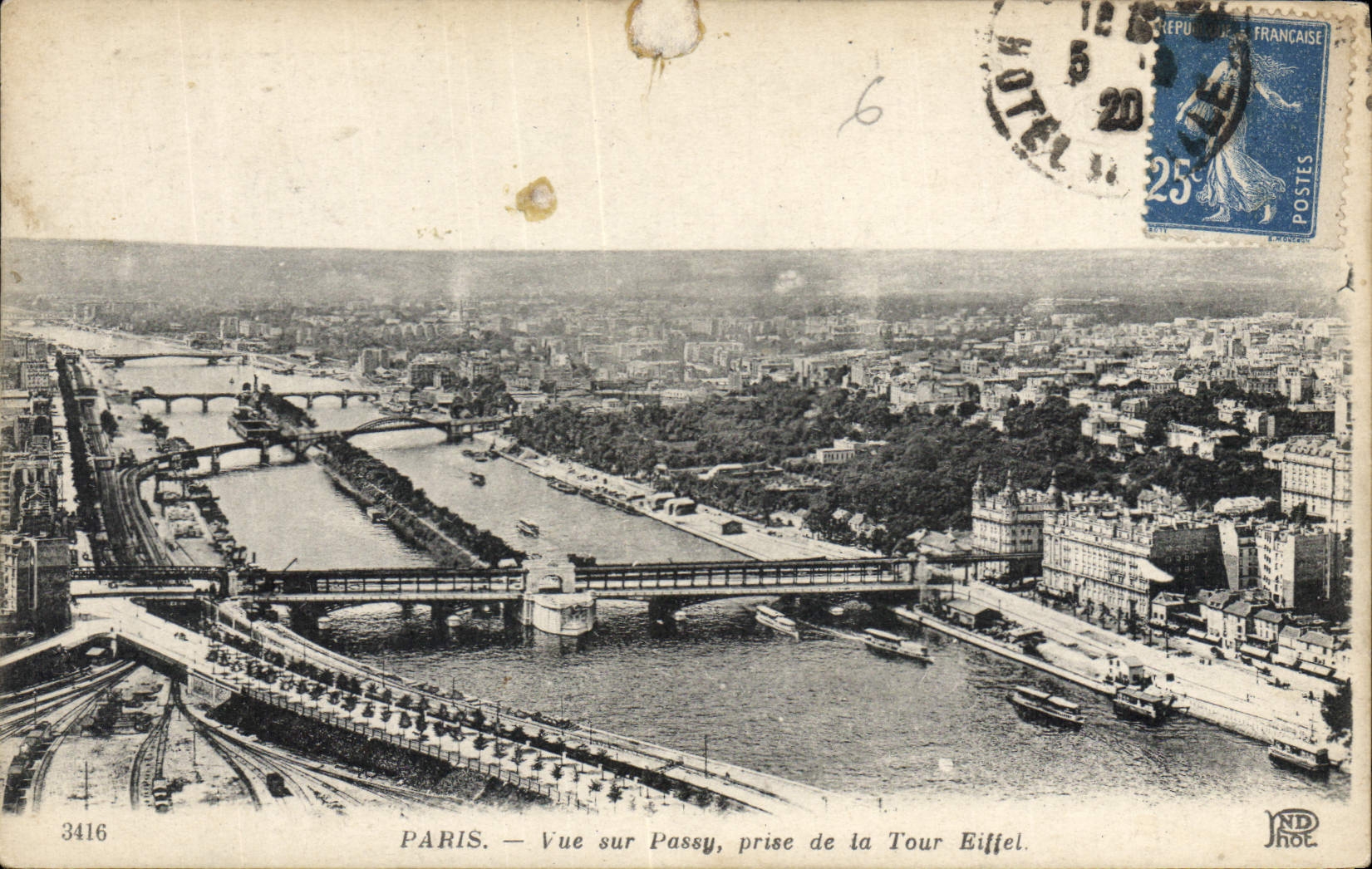 CPA Paris Vue sur Passy prise de la Tour Eiffel
