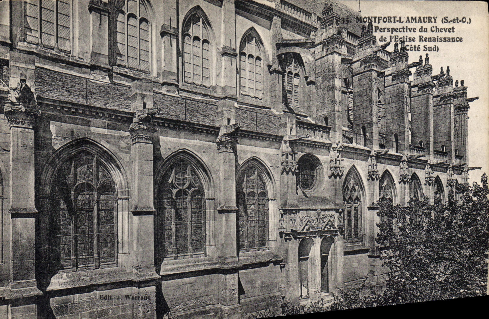 CPA Montfort l'Amaury (S et O) Perspactive du Chevet de l'Eglise Renaissance (Cote Sud)