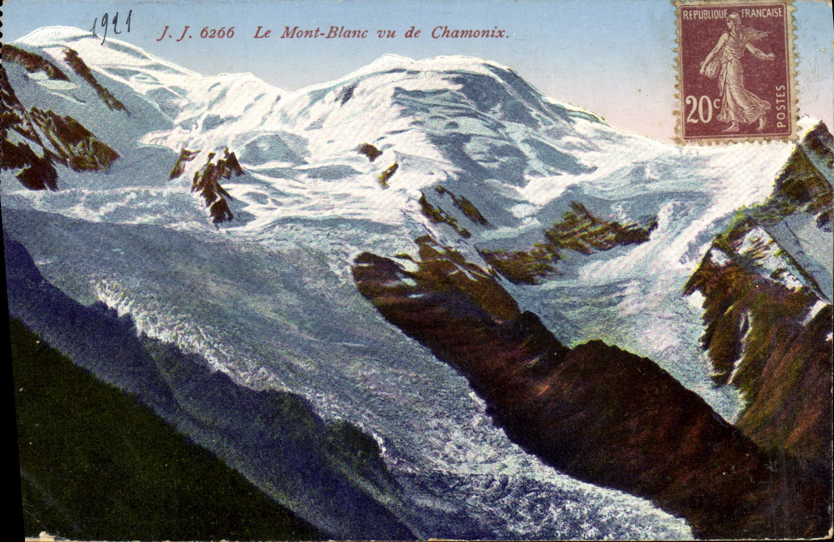 CPA Le Mont Blanc vu de Chamonix