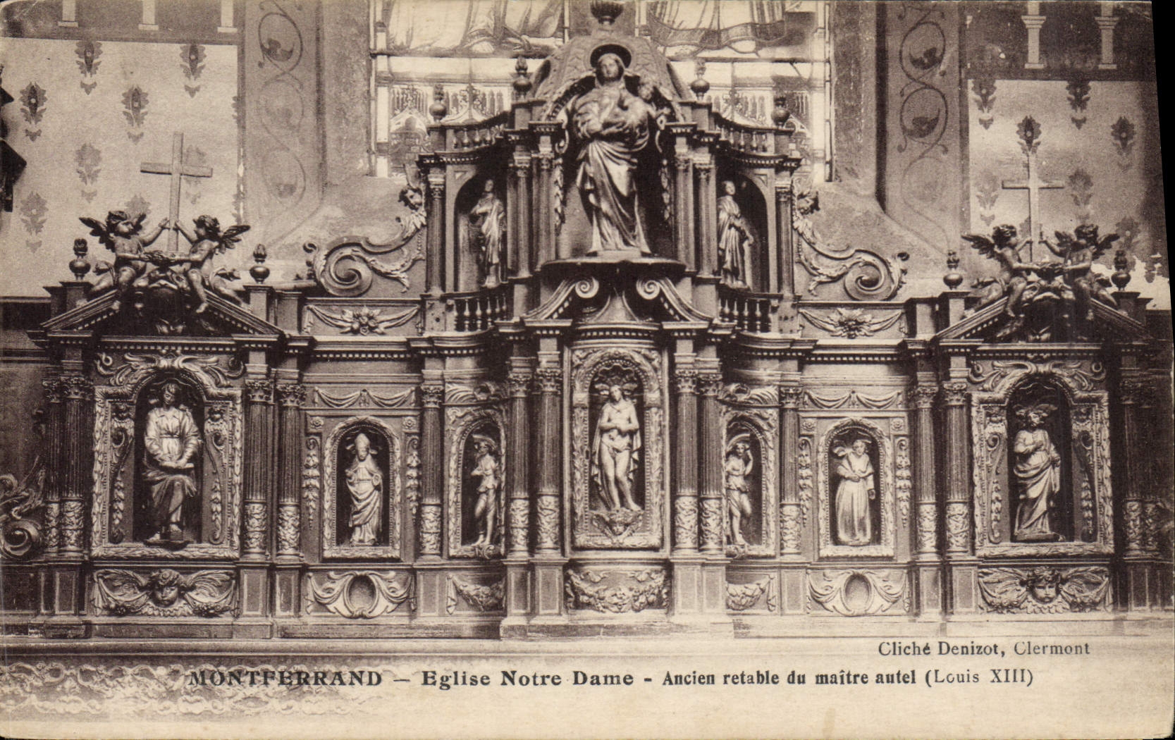 CPA Montferrand Eglise Notre Dame Ancien retable du maitre autel (Louis XIII)