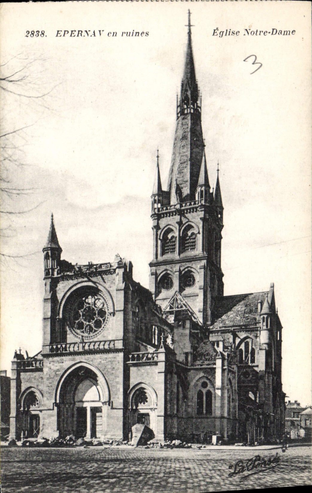 CPA Epernay en ruines Eglise Notre Dame