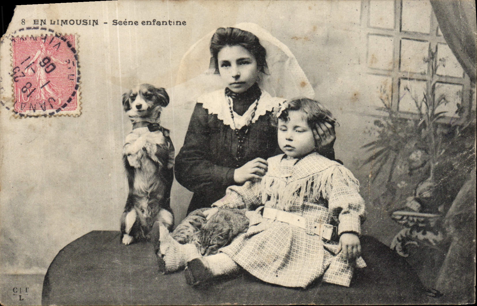 CPA En Limousin Scene enfantine