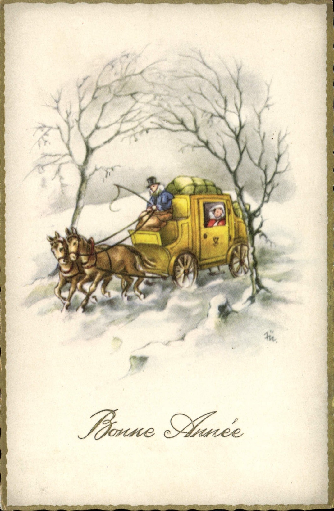 CPA Fantaisie Bonne annee