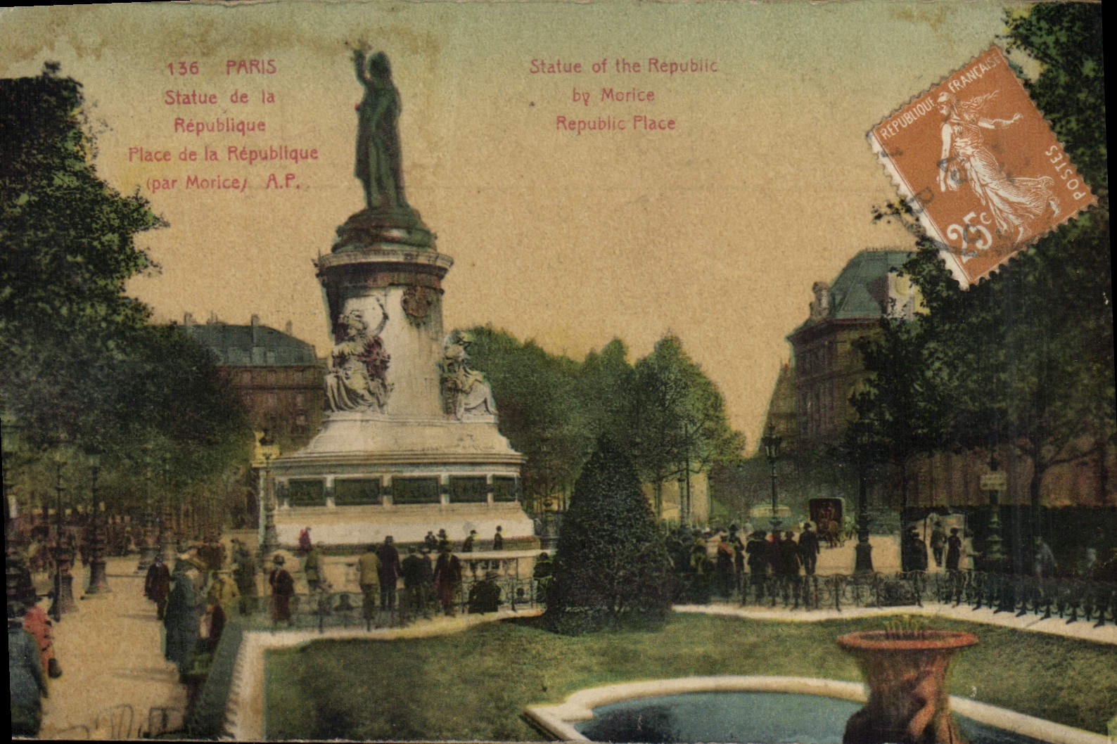CPA Paris Statue de la Republique Place de la Republique