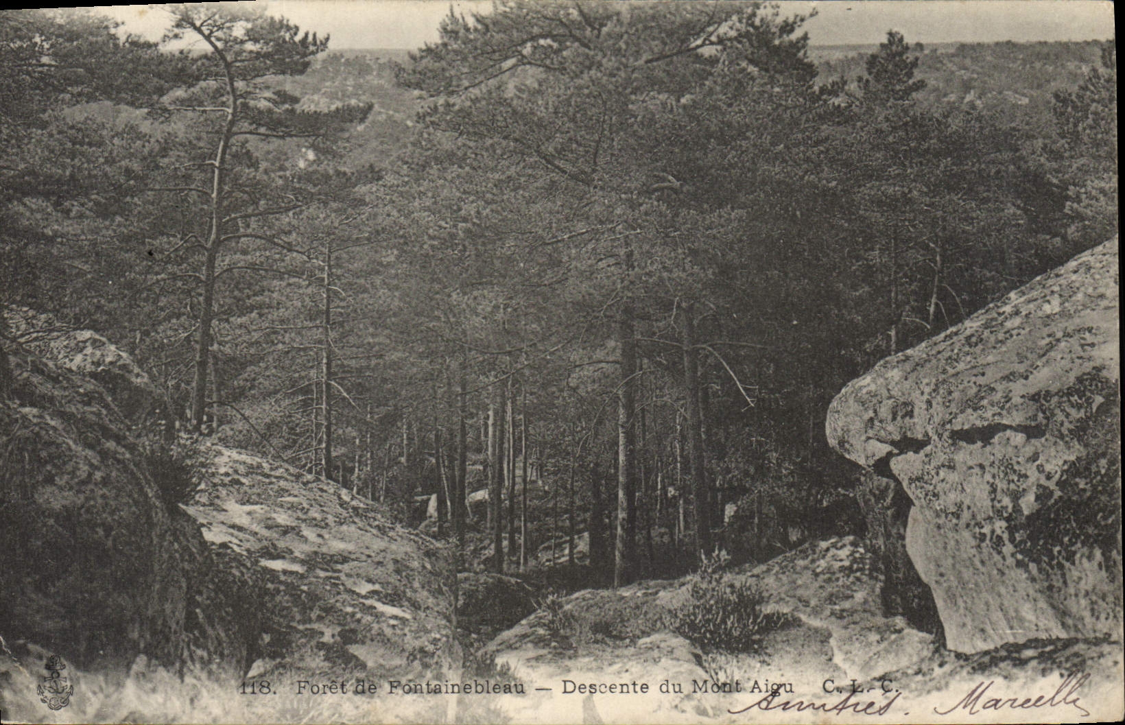 CPA Foret de Fontainebleau Descente du Mont Aigu