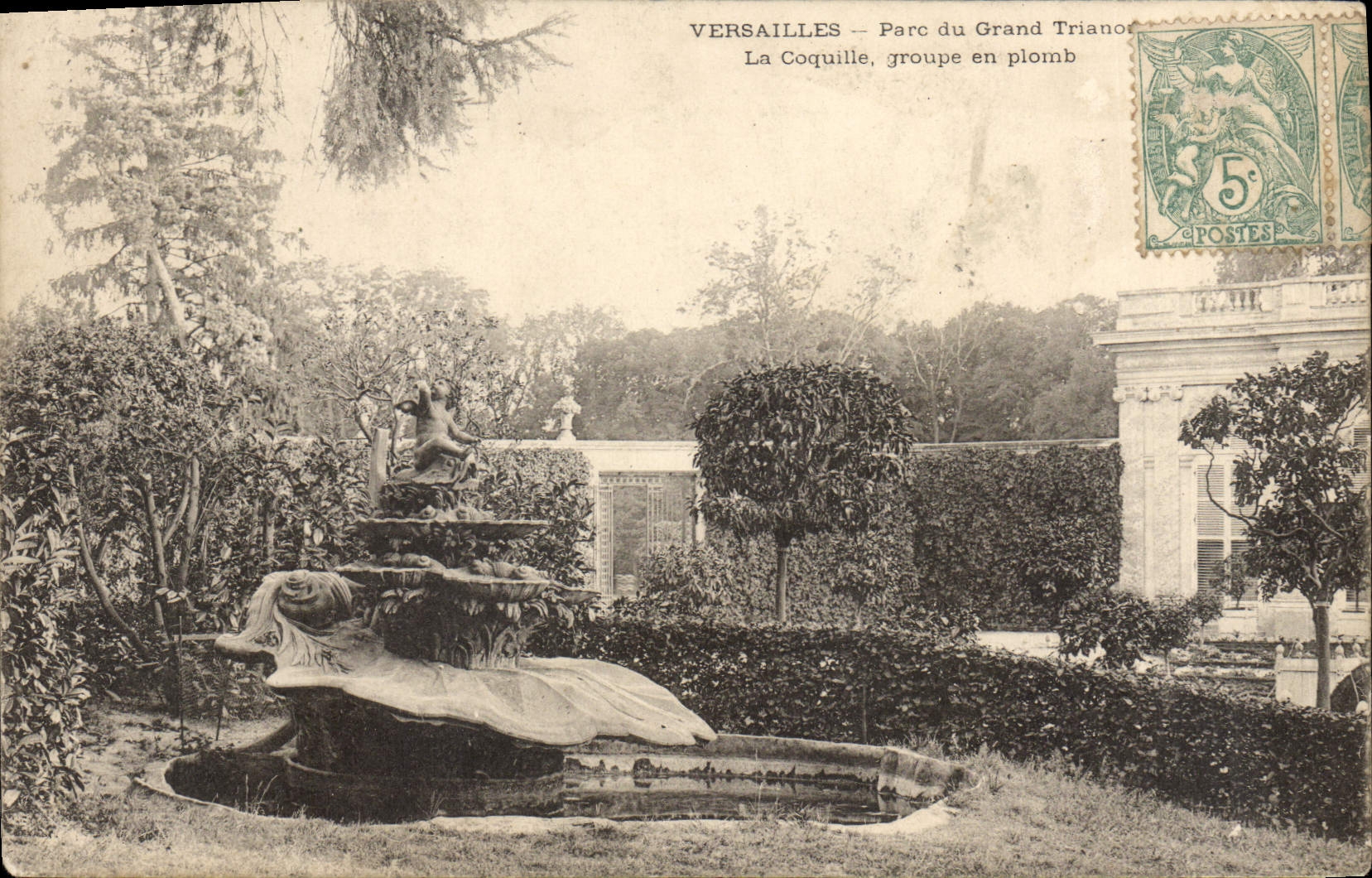 CPA Versailles Parc du Grand Trianon La Coquille groupe en plomb