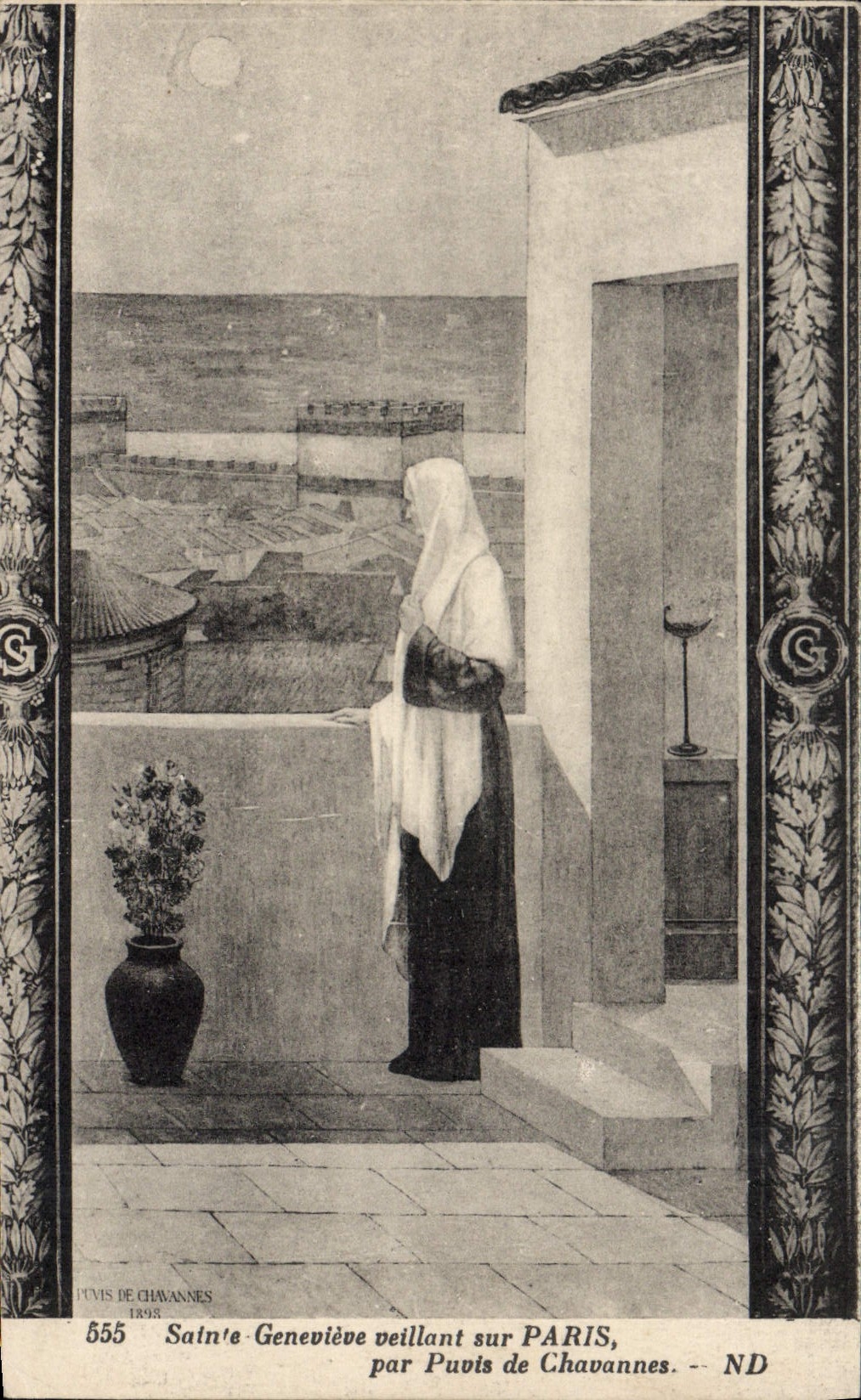 CPA Sainte Genevieve viellant sur Paris par Puvis de Chavannes
