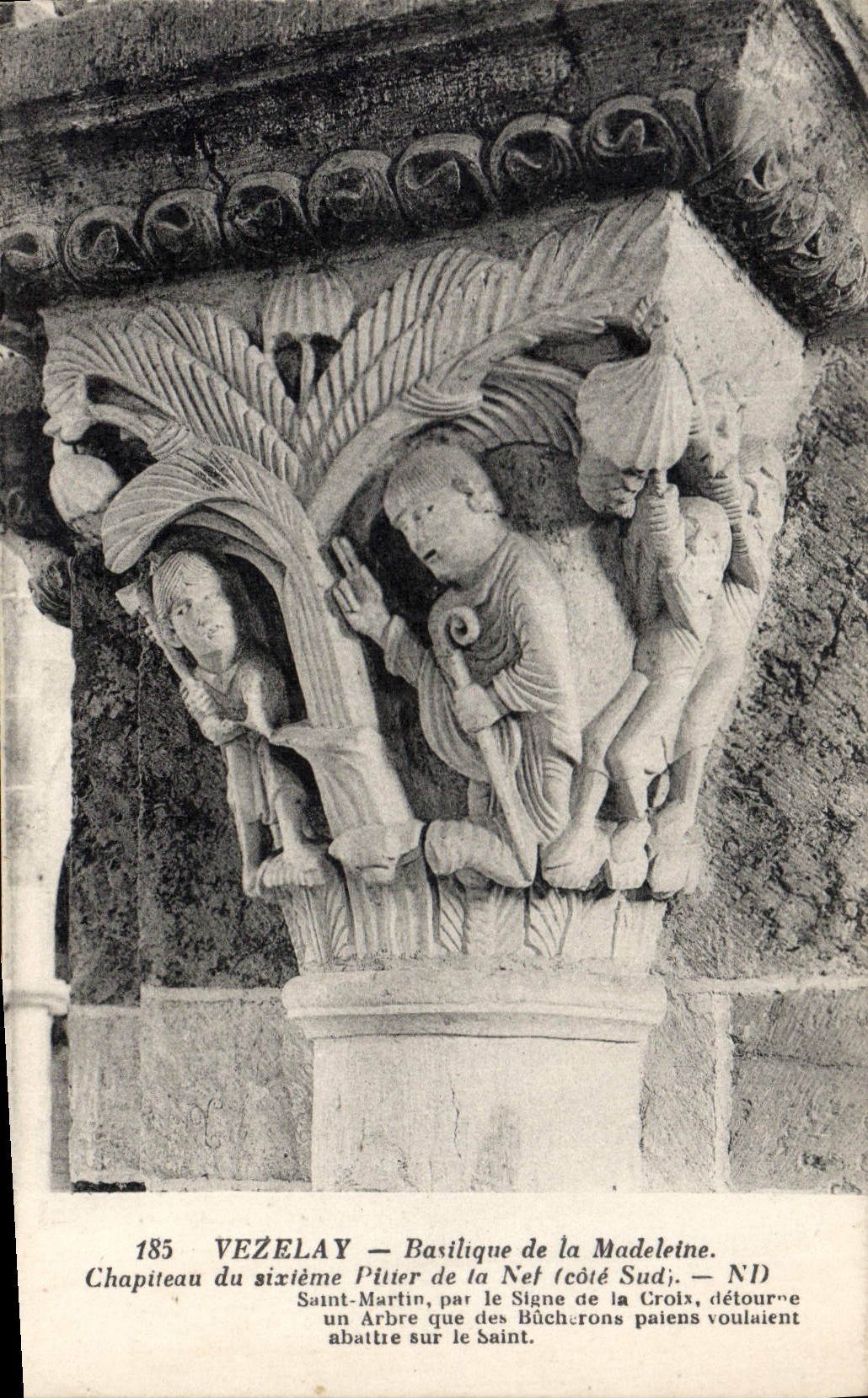 CPA Vezelay Basilique de la Madeleine Chapiteau du sixieme Pilier de la nef