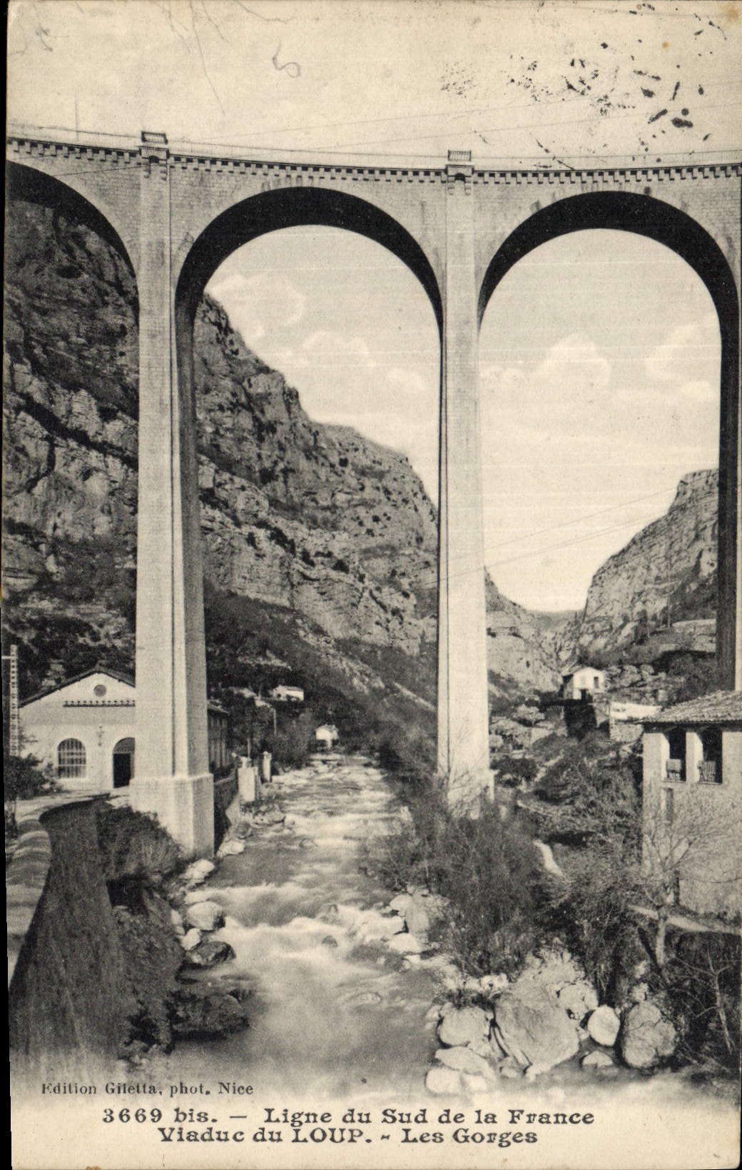 CPA Ligne du Sud de la France Viaduc du Loup Les Gorges
