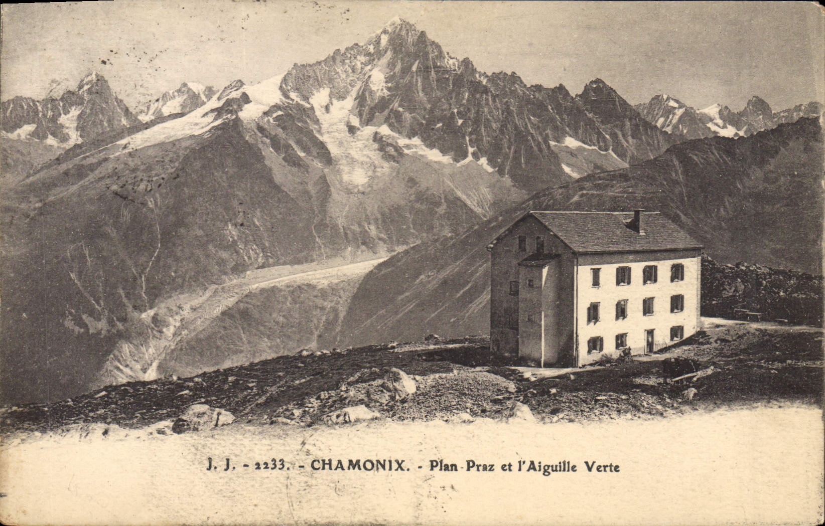 CPA Chamonix Plan Praz et l'Aiguille Verte