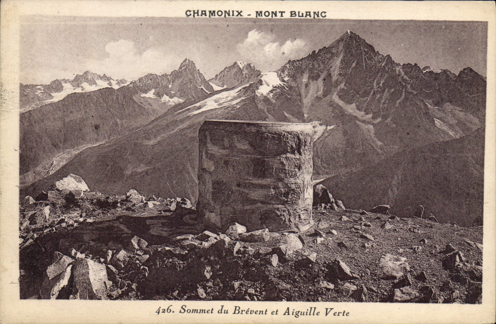 CPA Chamonix Mont Blanc Sommet du Brevent et Aiguille Verte