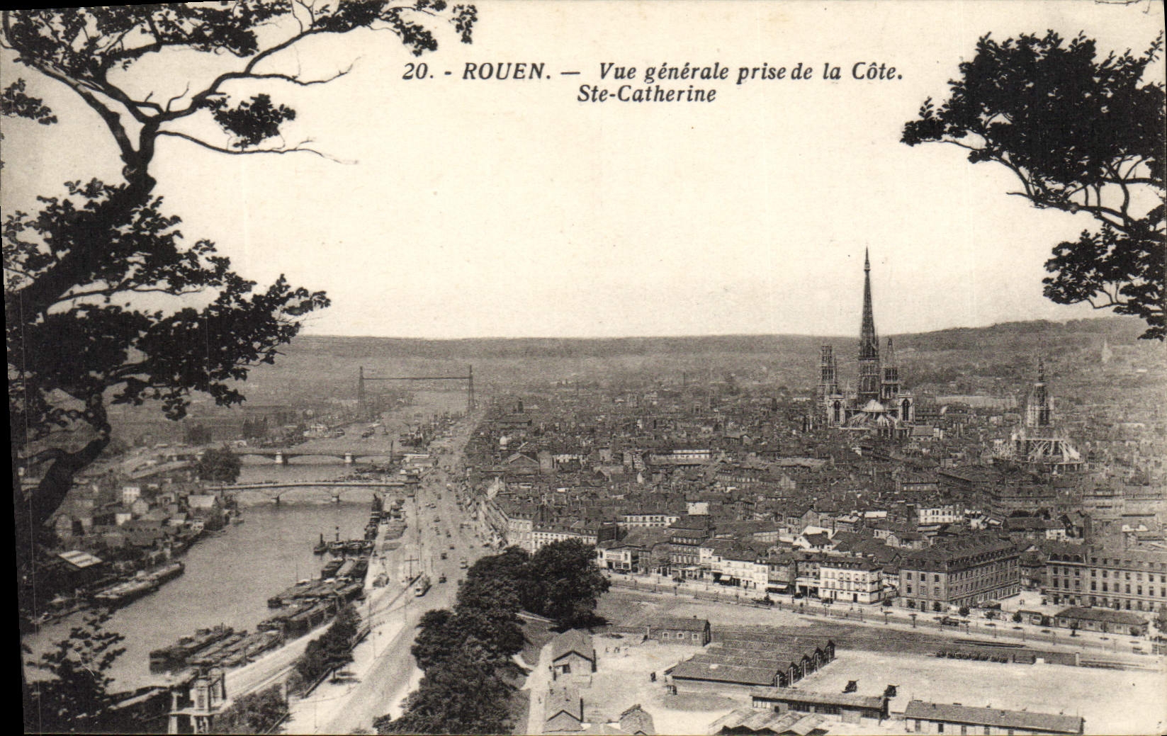 CPA Rouen Vue generale prise de la Cote Ste Catherine