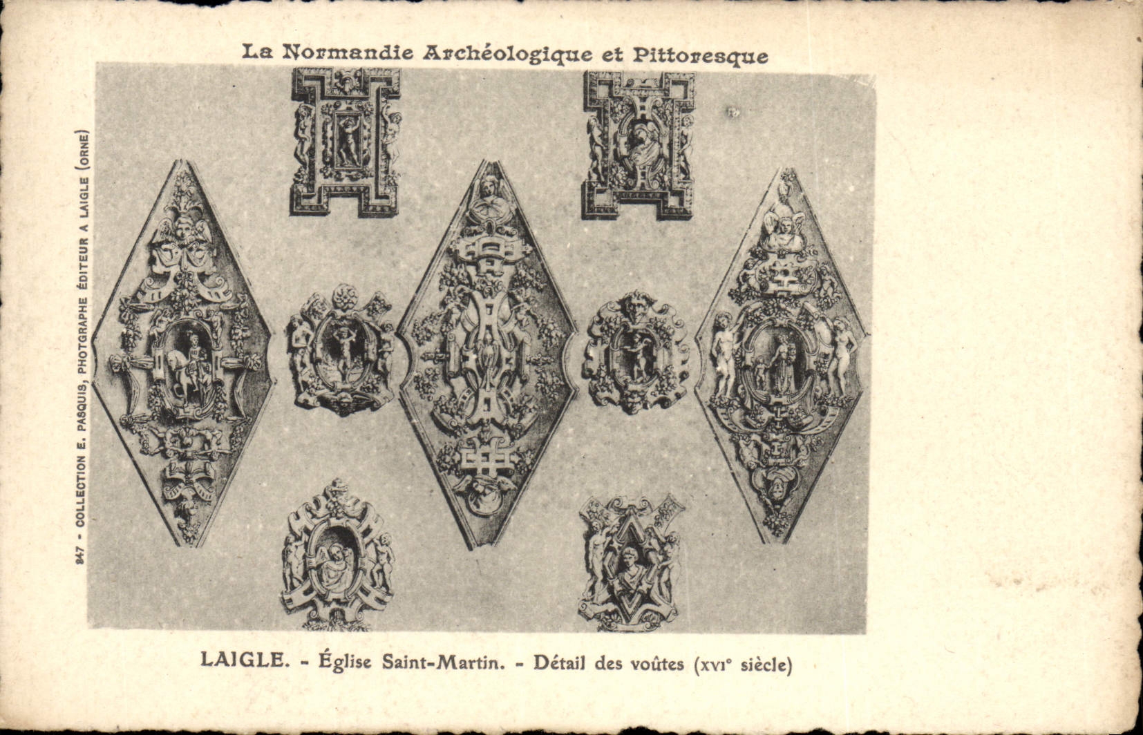 CPA Laigle Eglise Saint Martin Detail des voutes (XVI siecle)