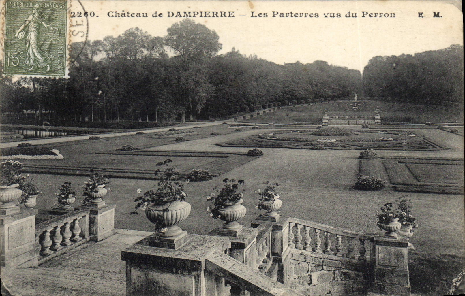 CPA Chateau de Dampierre Les Parterres vus du Perron