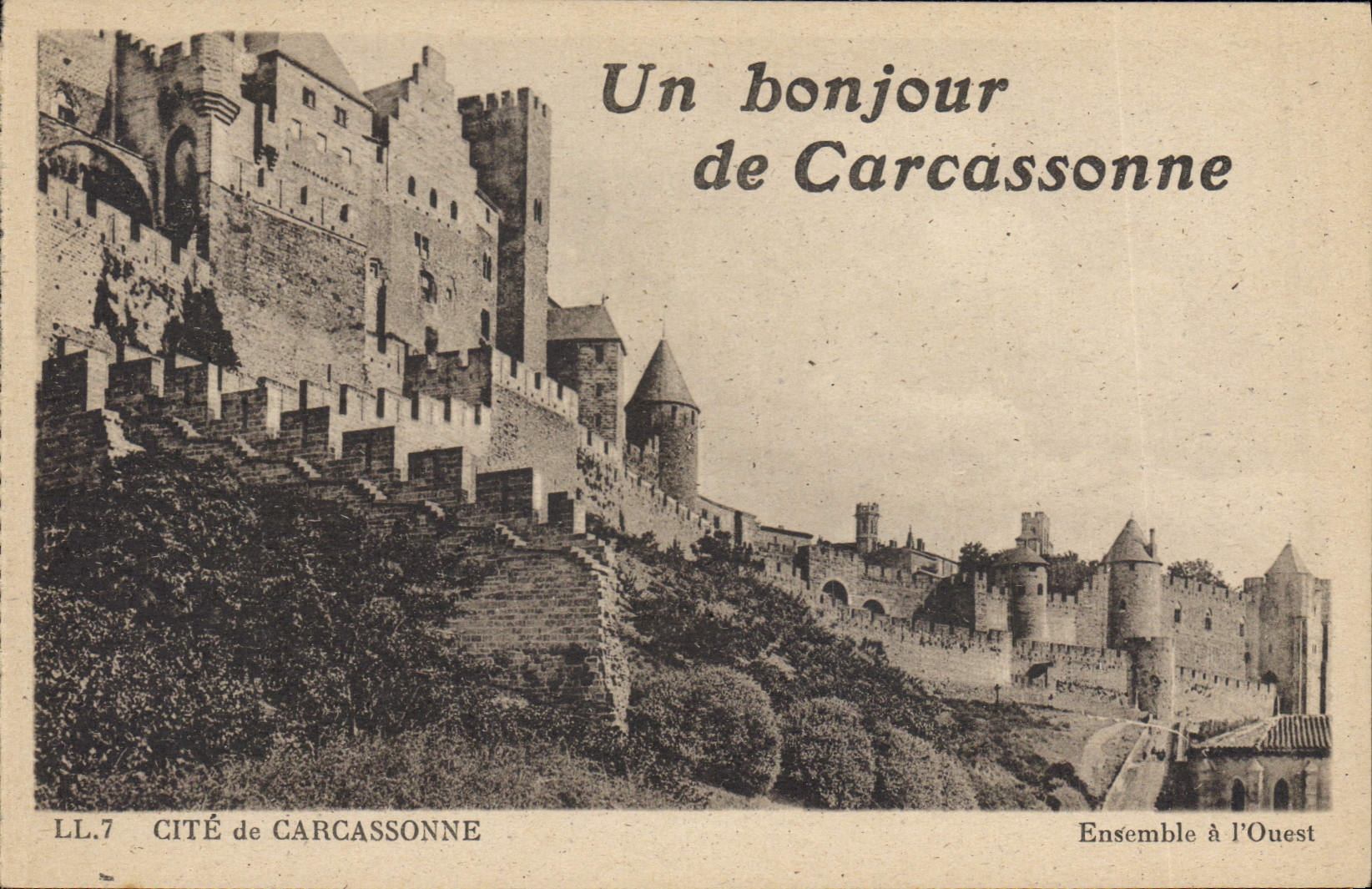 CPA Cite de Carcassonne Ensemble a l'Ouest 