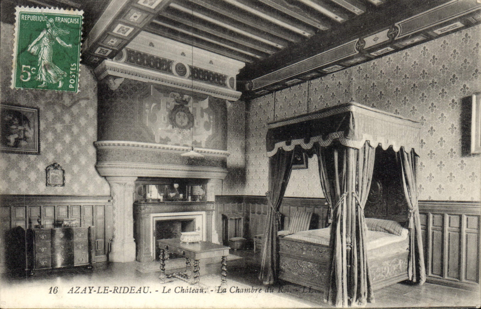 CPA Azay le rideau Le Chateau La Chambre du roi 