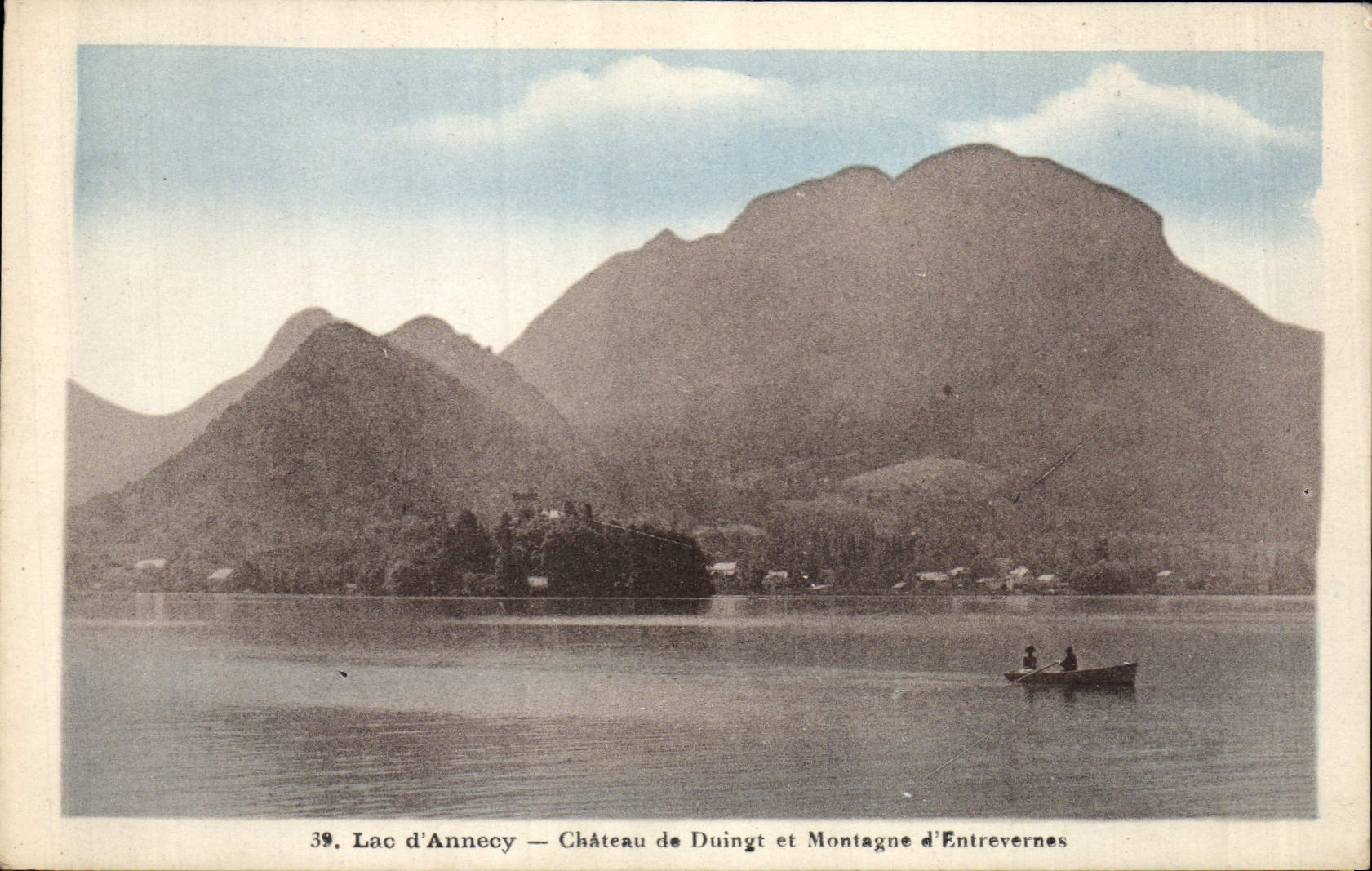 CPA Lac d'Annecy chateau de Duingt et Montagne d'Entrevernes 