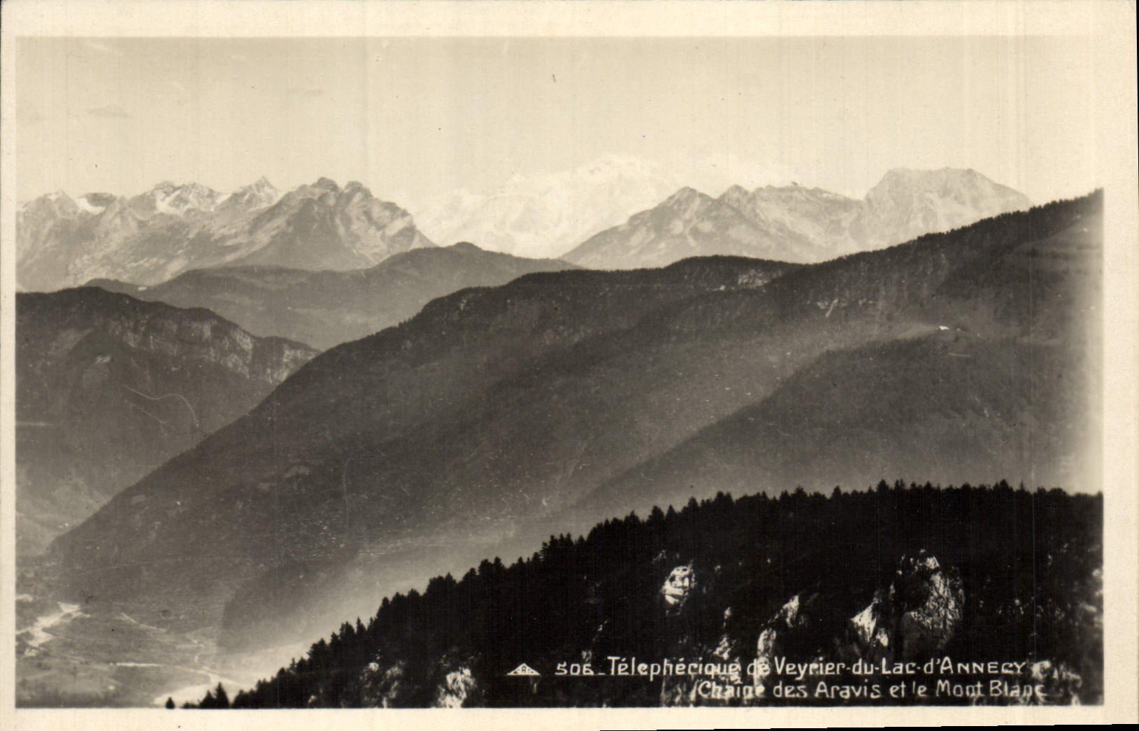 CPA Telepherique de Veyrier du lac d'Annecy chaine des Aravis et le Mont Blanc 