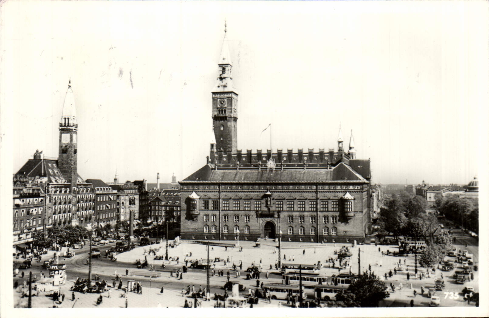 CPA Copenhague place de l'hotel de Ville