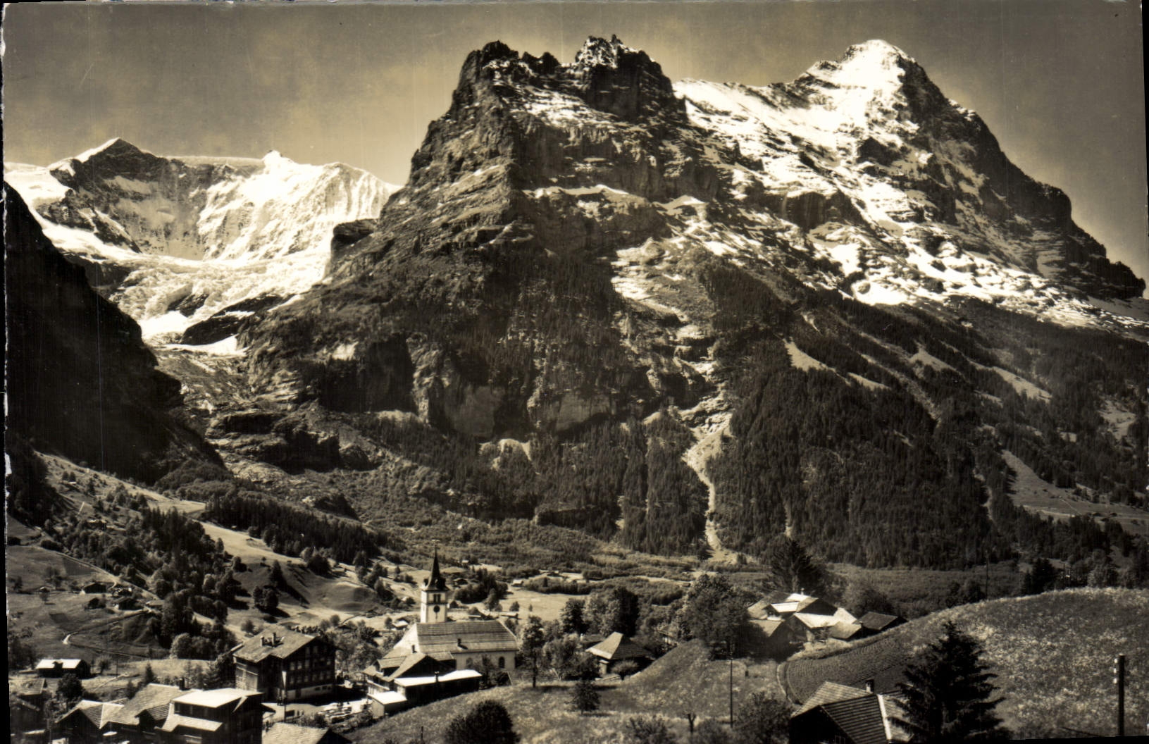 CPA Grindelwald Fiescherhorner hornil u Elger