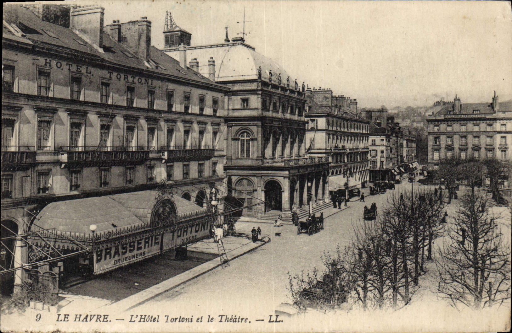 CPA Le havre l'hotel Tortoni et le Theatre