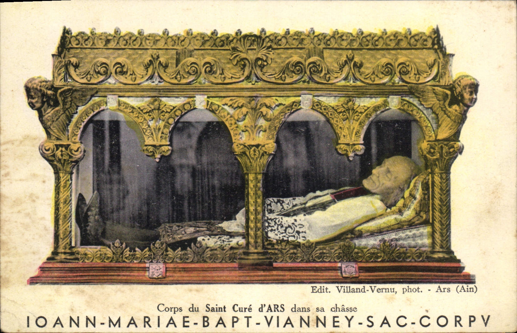 CPA Corps du Saint Cure d'Ars dans sa chasse Ioann Mariae Bapt Vianney Sac Corpv 