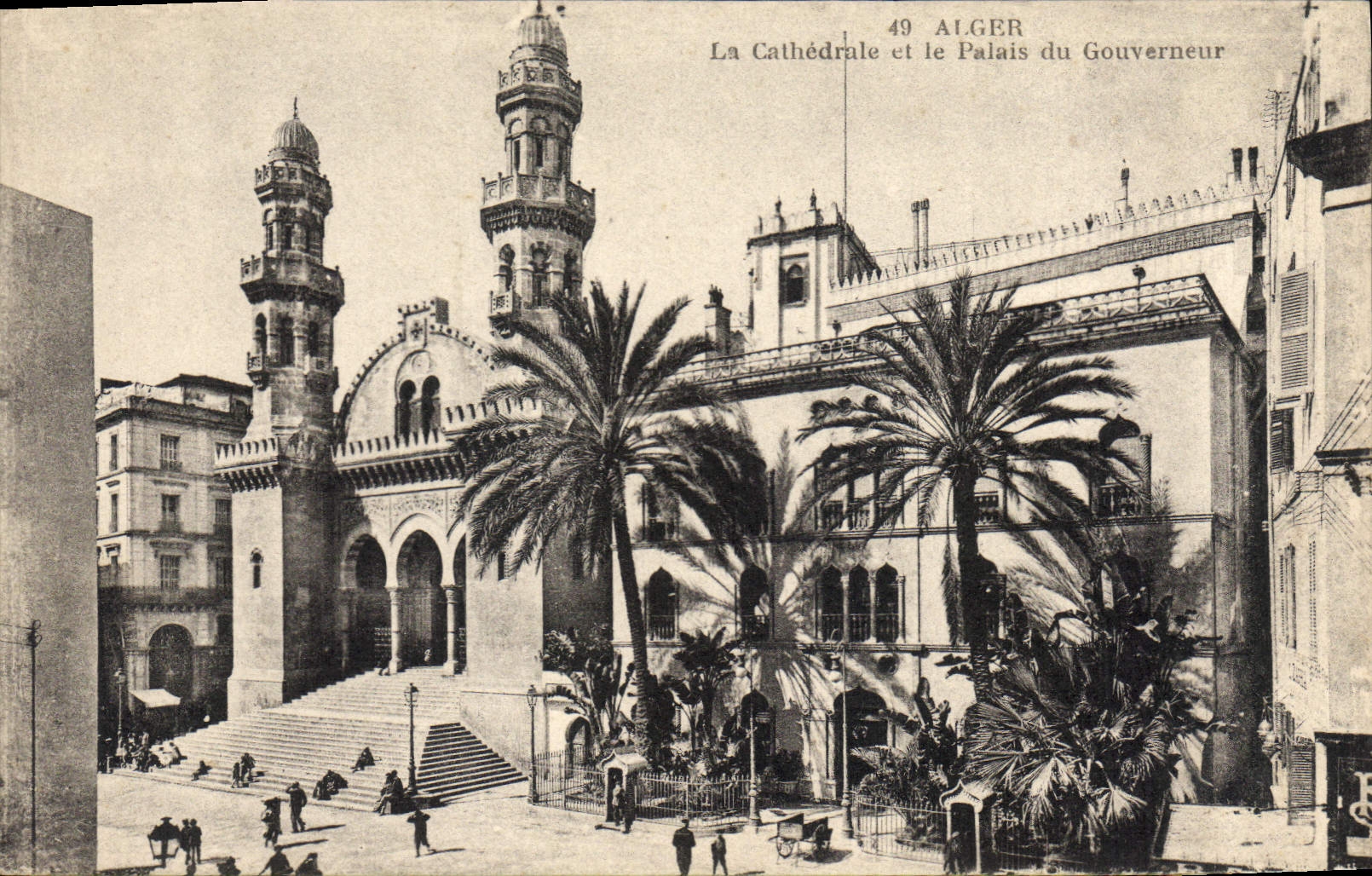CPA Alger La Cathedrale et le Palais du Gouverneur 