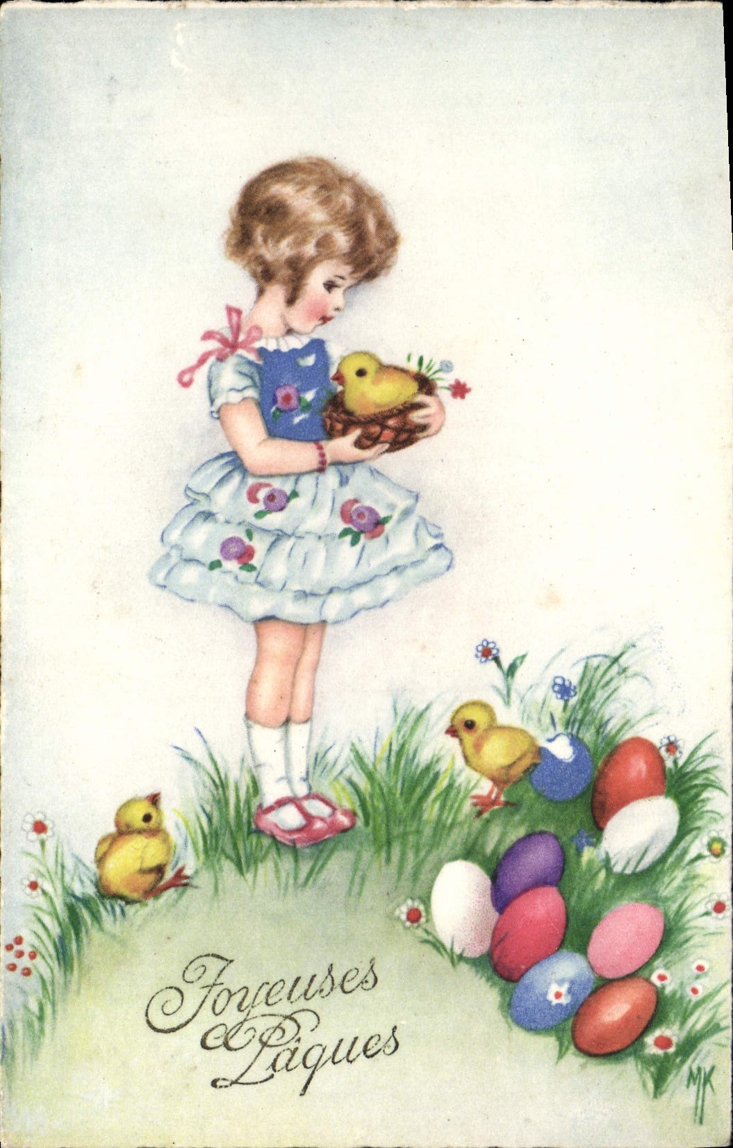 CPA Fantaisie Fleurs Enfant