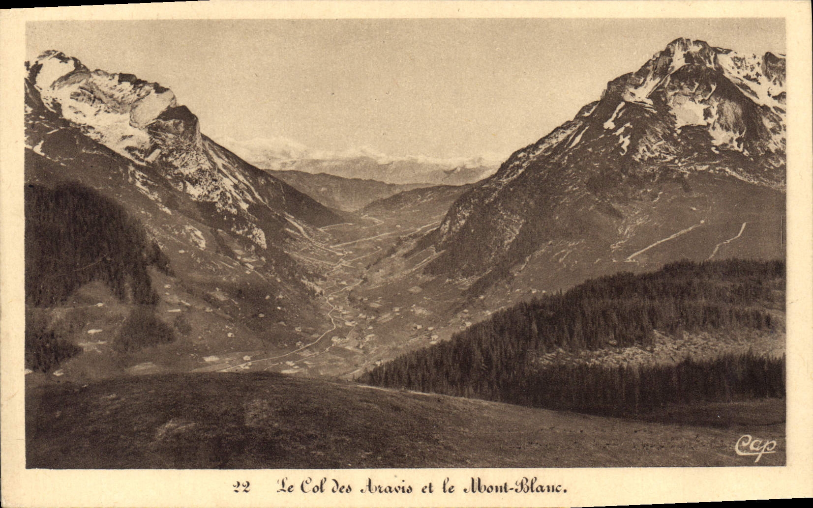 CPA Le Col des Aravis et le Mont Blanc 