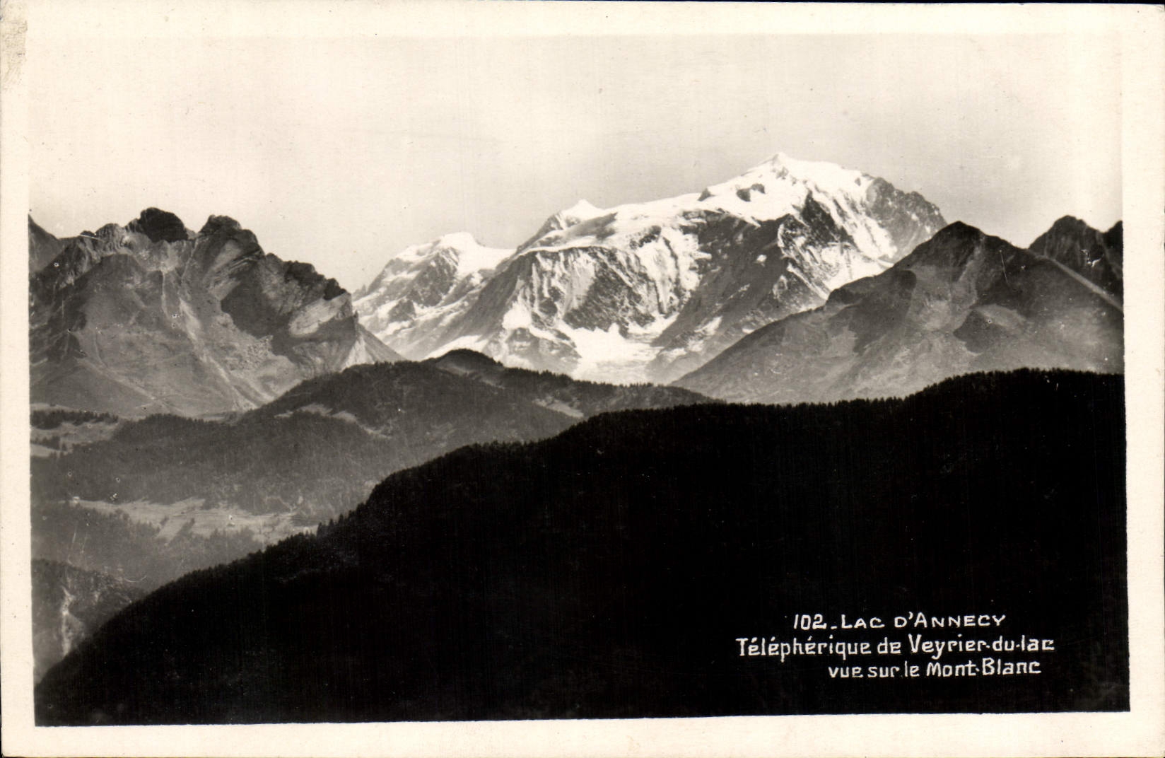 CPA Lac D'Annecy telepherique de Veyrier du lac vue sur le Mont Blanc 