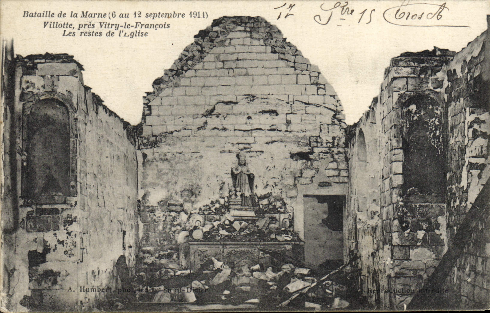 CPA Militaria bataille de la Marne 6 au 12 sep 1914 Villotte pres Vitry le Francois les restes de l'