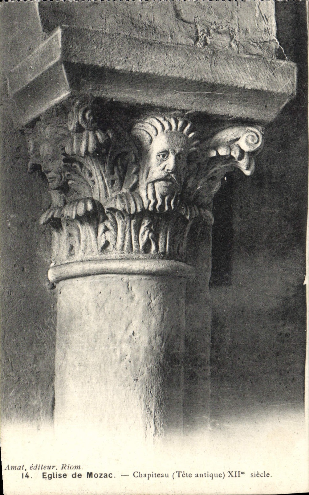 CPA Eglise de Mozac Chapiteau Tate antique XII siecle 