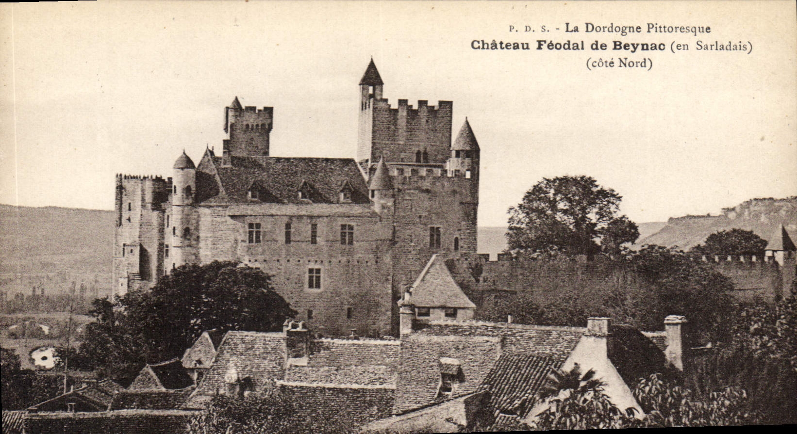 CPA La Dordogne Pittoresque Chateau Feodal de Beynac en Sarladais cote Nord 