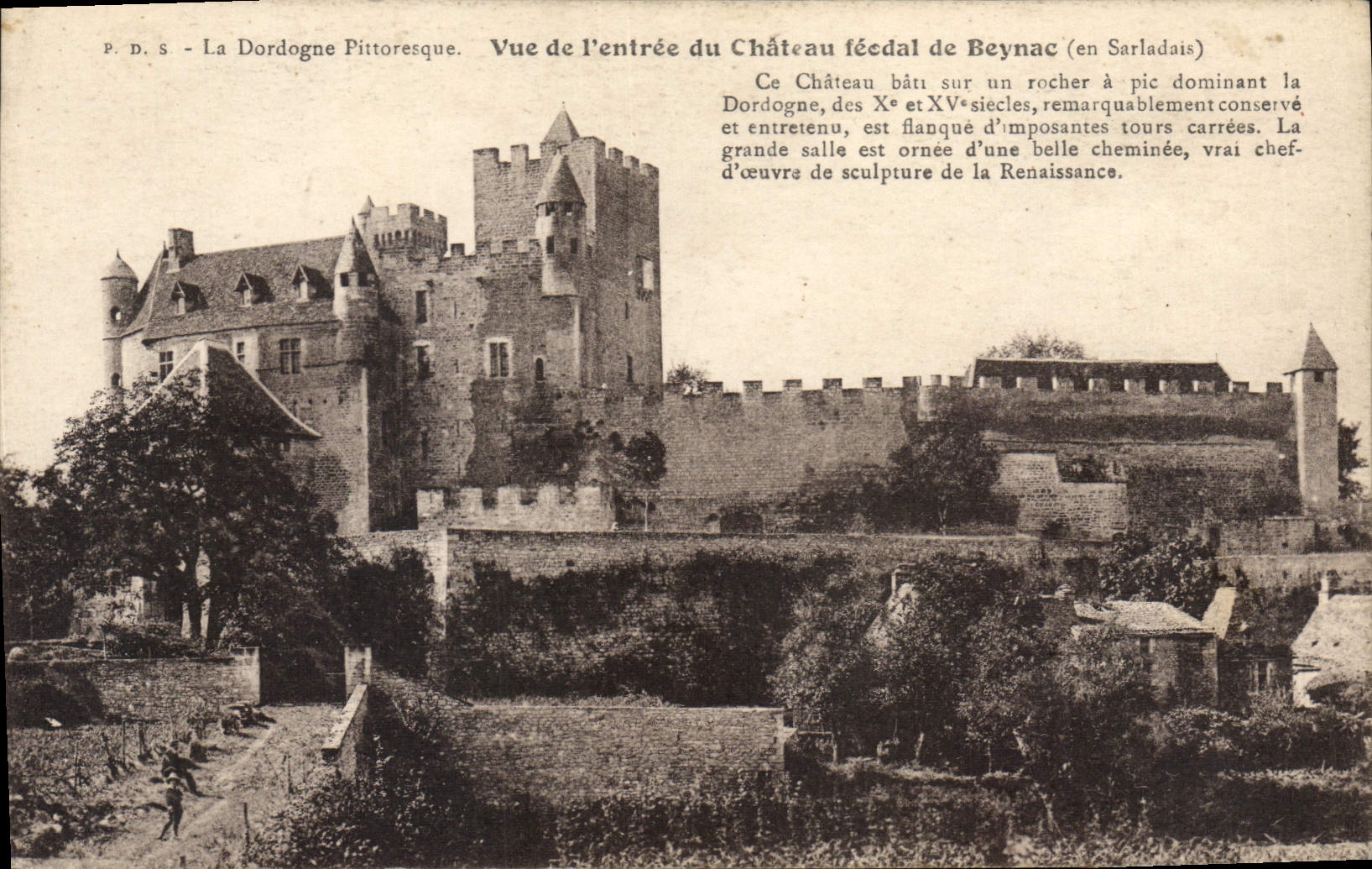 CPA La Dordogne Pittoresque Vue de l'Entree du Chateau Feodal de Beynac en Sarladais 