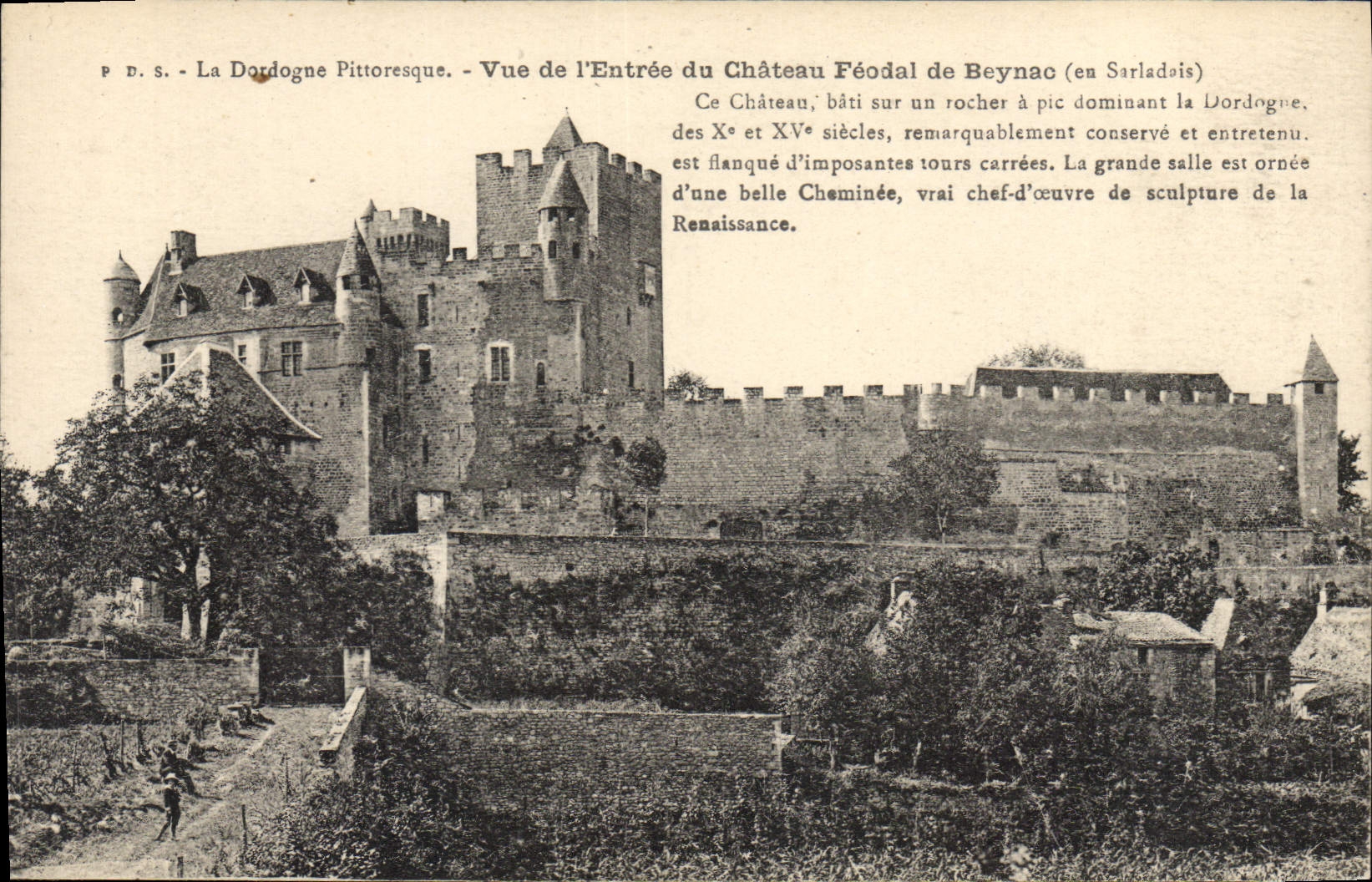 CPA La Dordogne Pittoresque Vue de l'Entree du Chateau Feodal de Beynac en Sarladais
