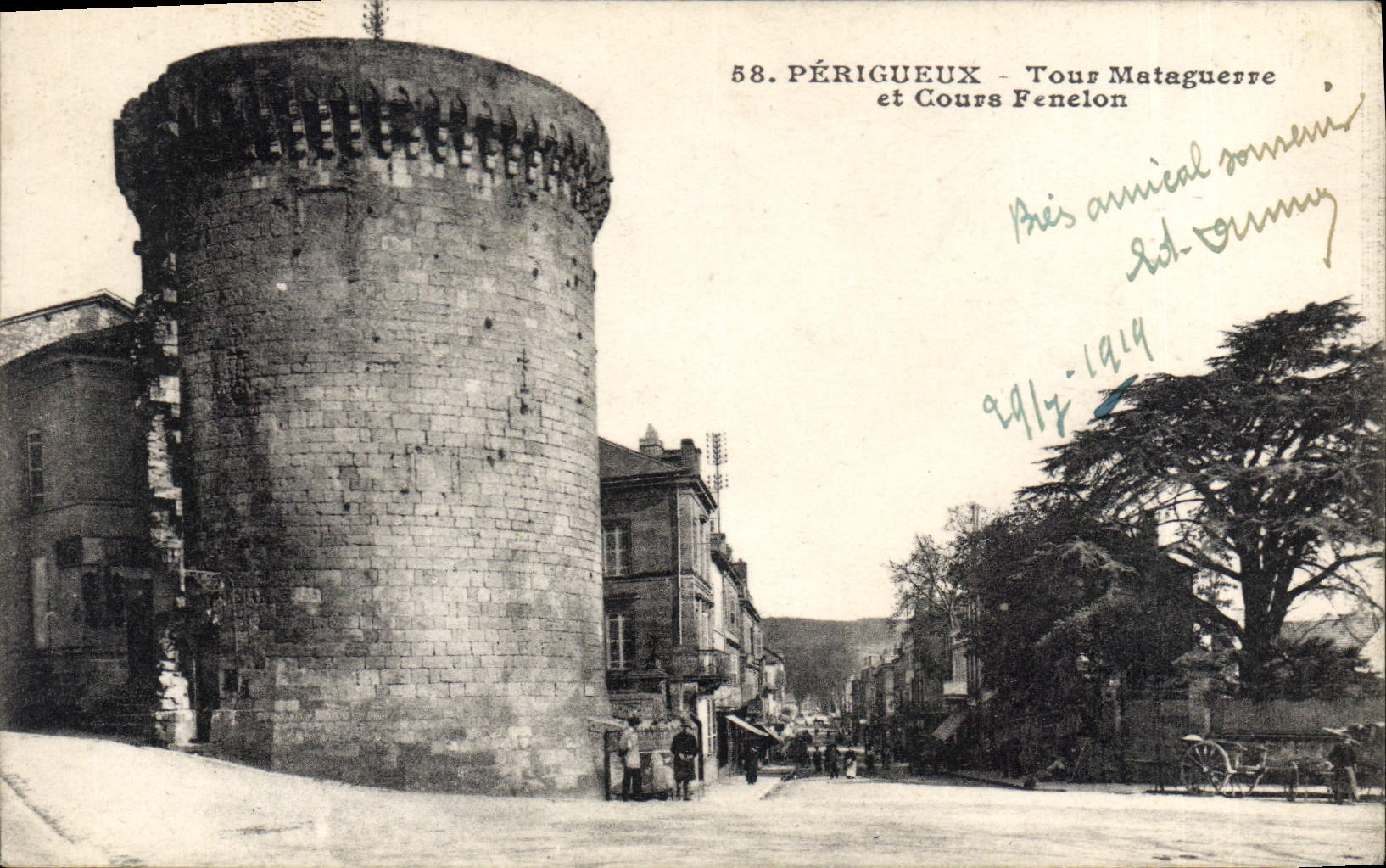 CPA Perigueux Tour Mataguerre et Cours Fenelon 