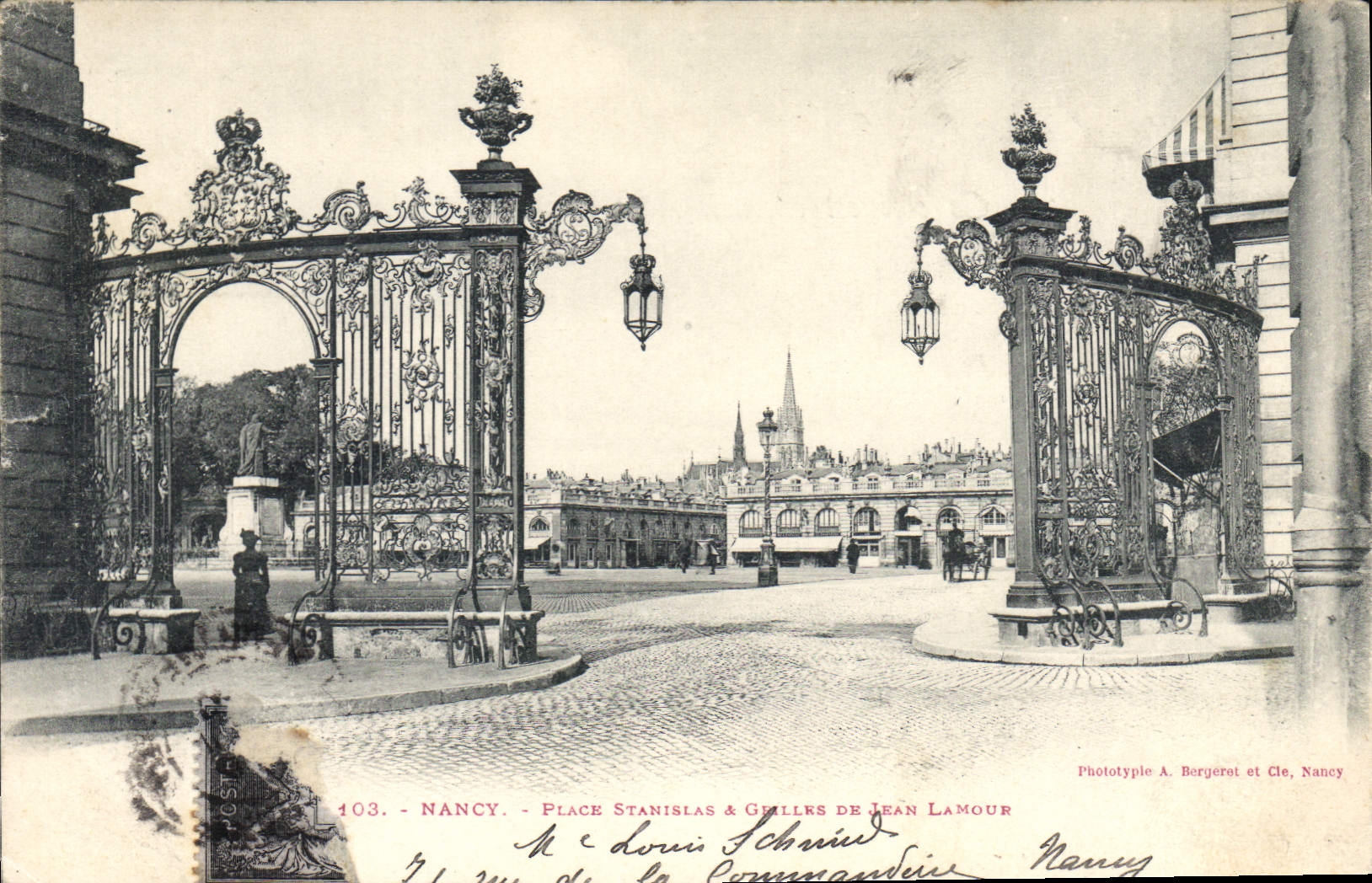 CPA Nancy Place Stanislas et grilles Jean Lamour