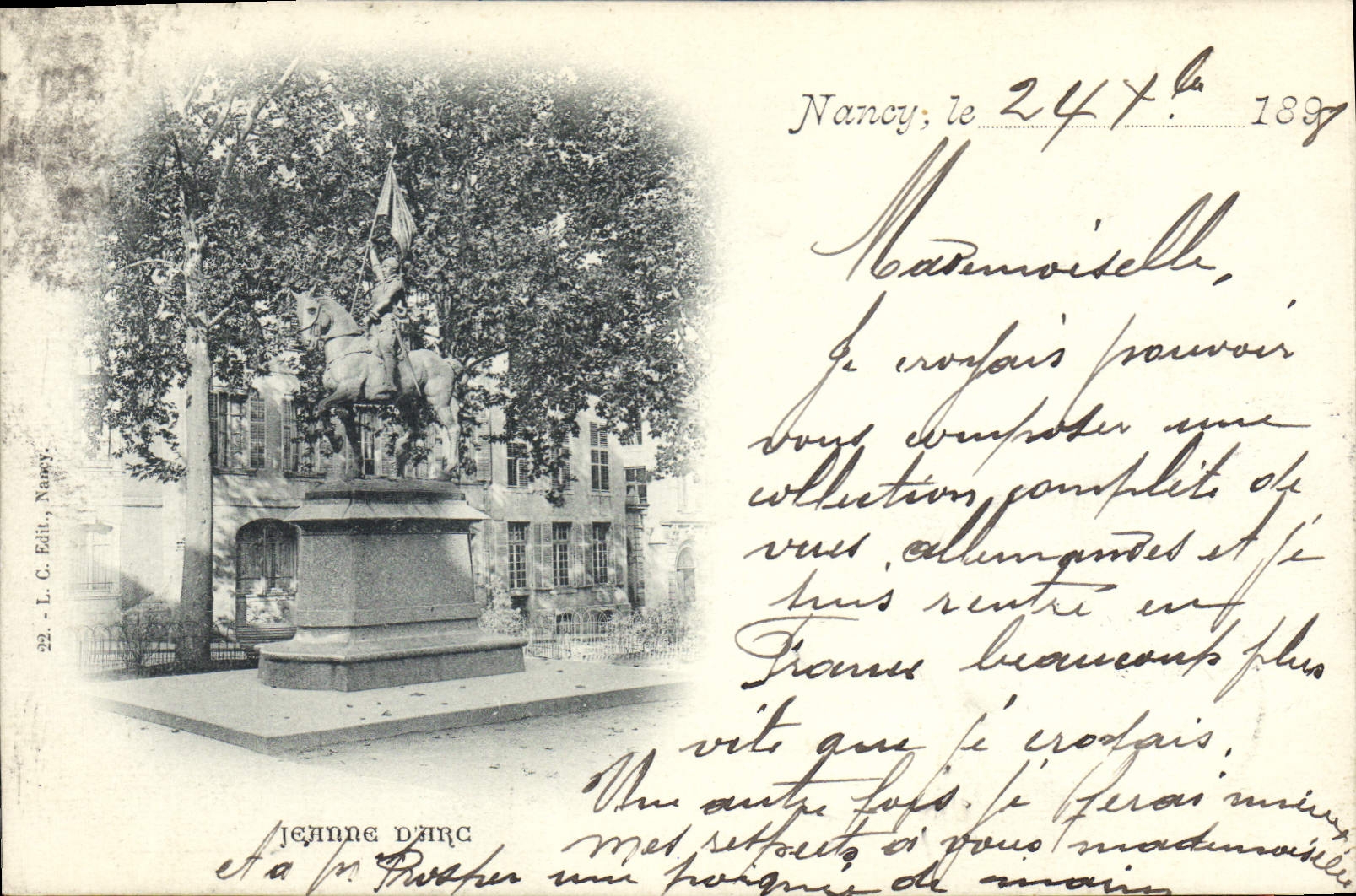 CPA Nancy le 24th 1898 Jeanne D'Arc 