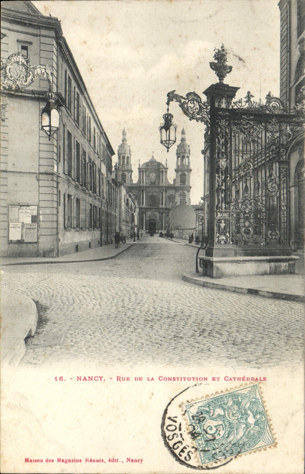 CPA Nancy Rue de la Constitution et Cathedrale 
