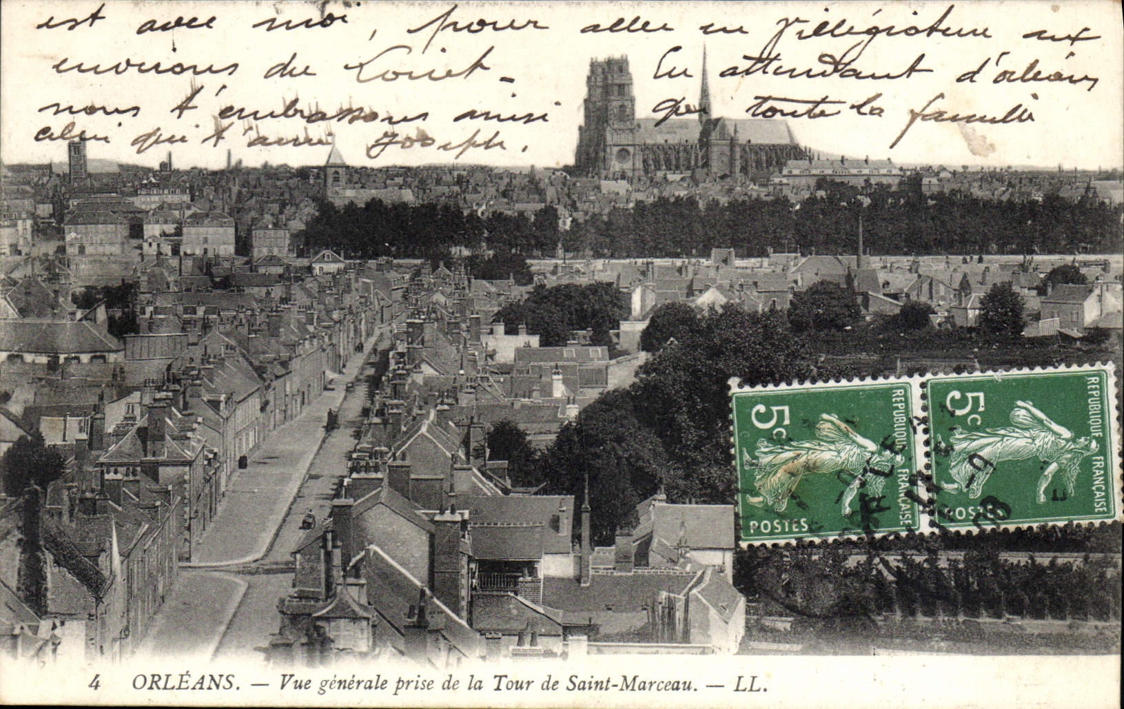 CPA Orleans Vue generale prise de la Tour de Saint Marceau 