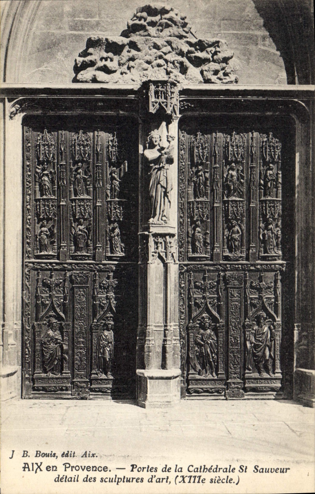 CPA Aix en Provence Portes de la Cathedrale St Sauveur detail des sculptures d'art 