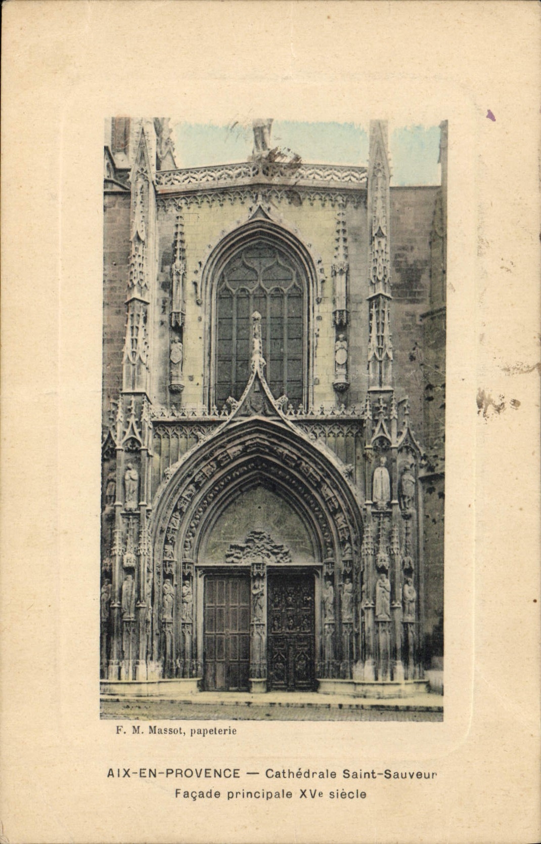 CPA Aix en Provence Cathedrale Saint Sauveur Facade principale XV siecle